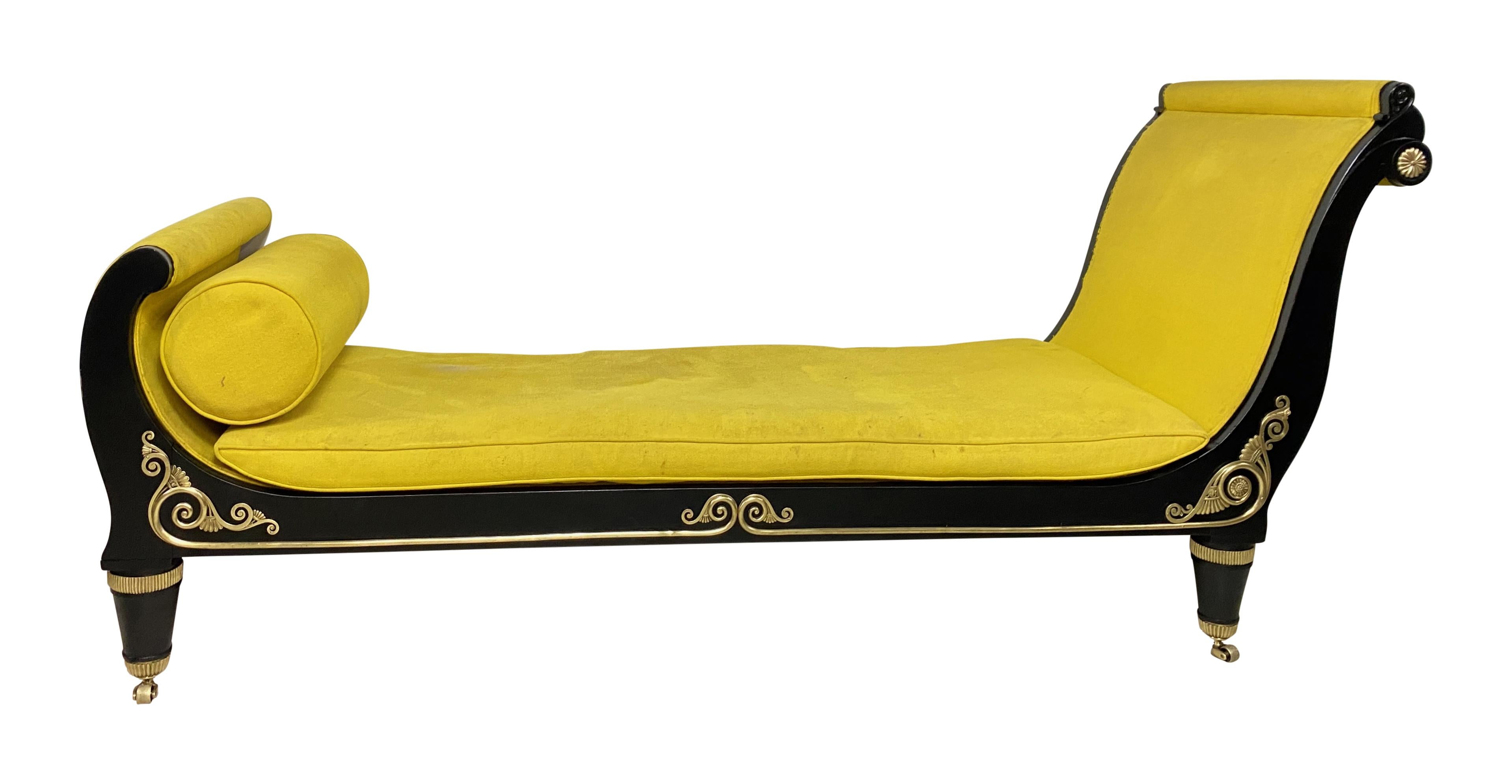 Early 19th Century French Empire Chaise Lounge Daybed For Sale 2