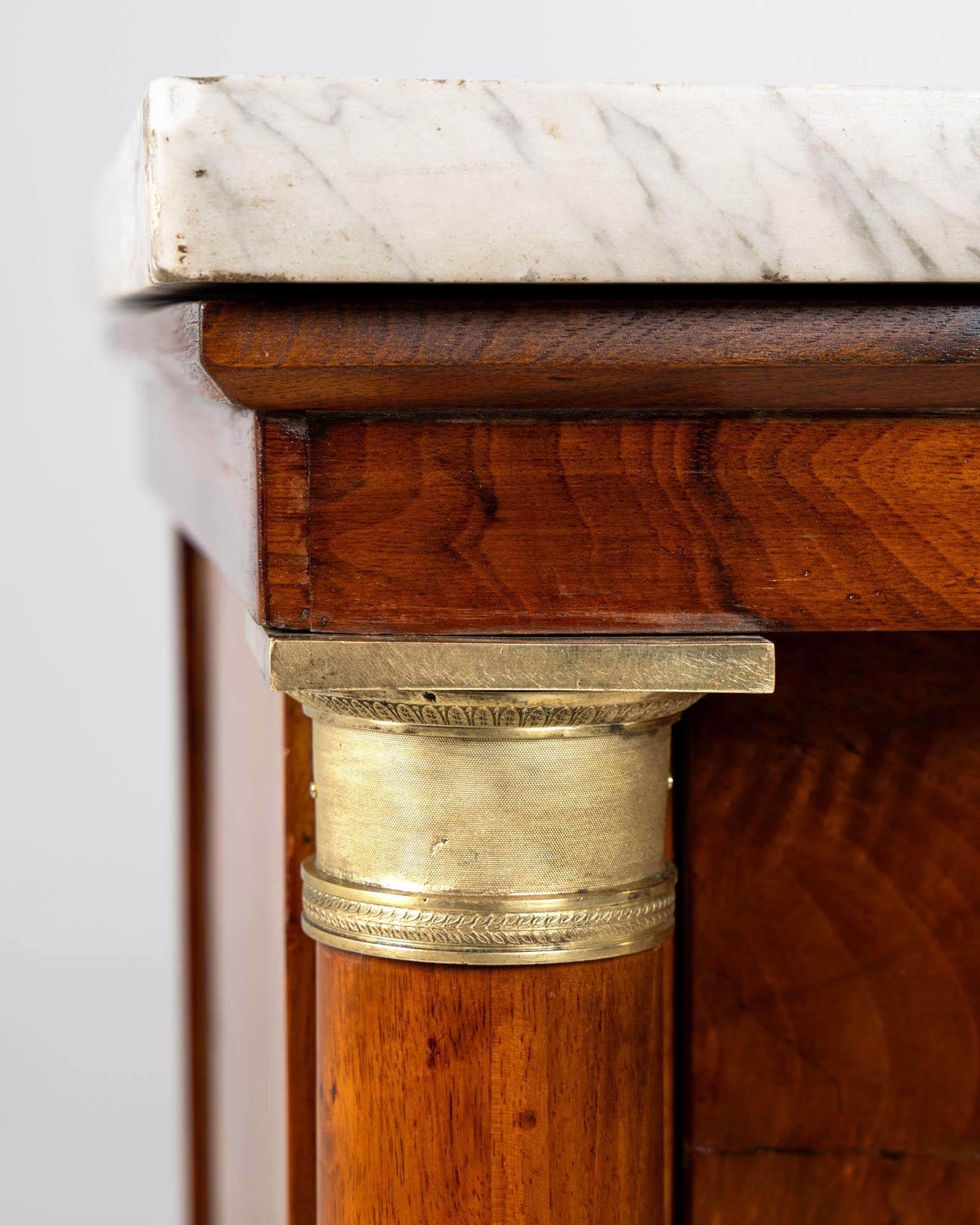 Early 19th Century French Empire Chest Of Drawers with Columns and Paw Feet For Sale 2