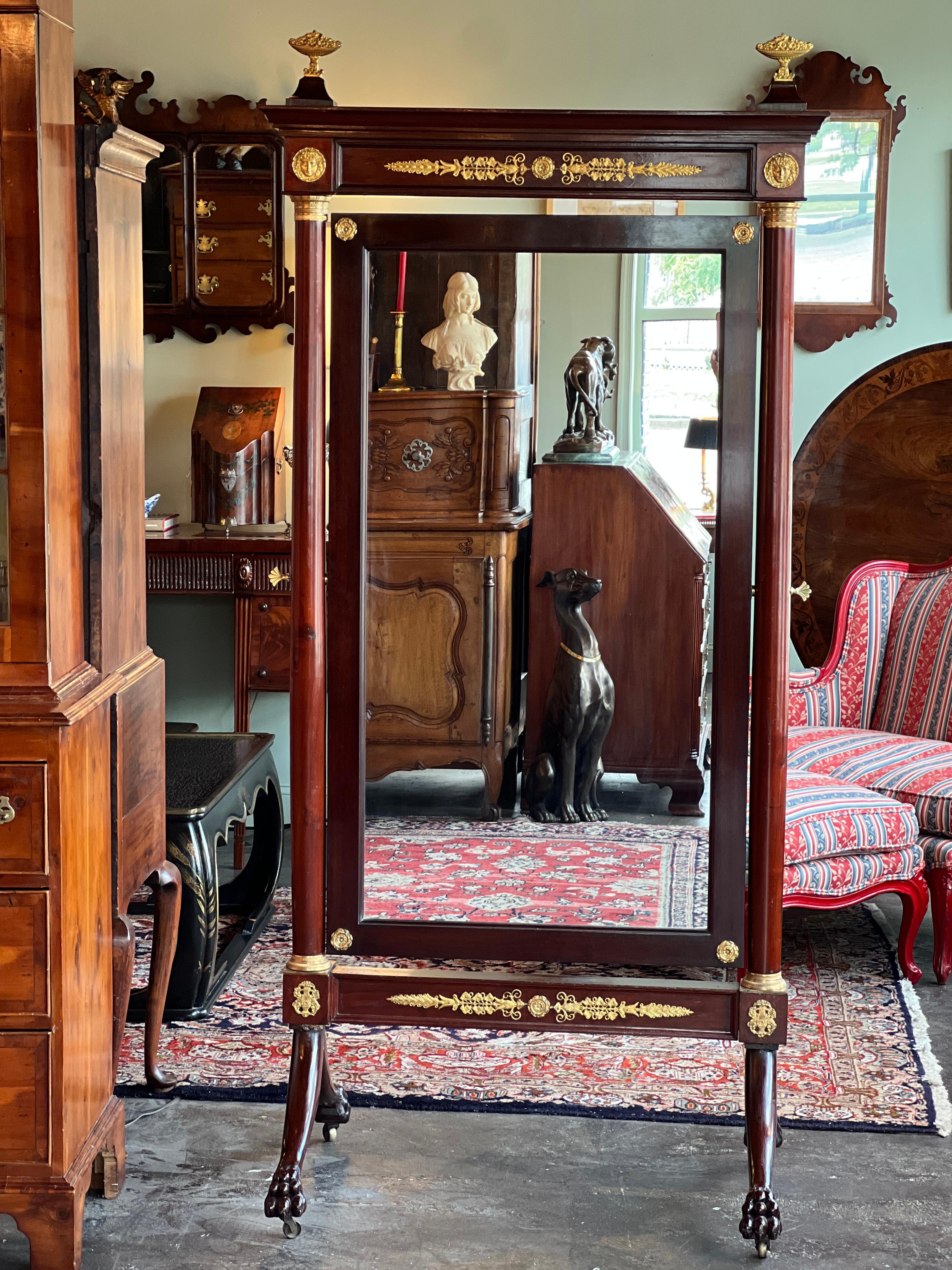 Early 19th Century French Empire Cheval Mirror 12