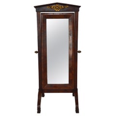 Early 19th Century French Empire Dressing Cheval Mirror / Psyche in Mahogany