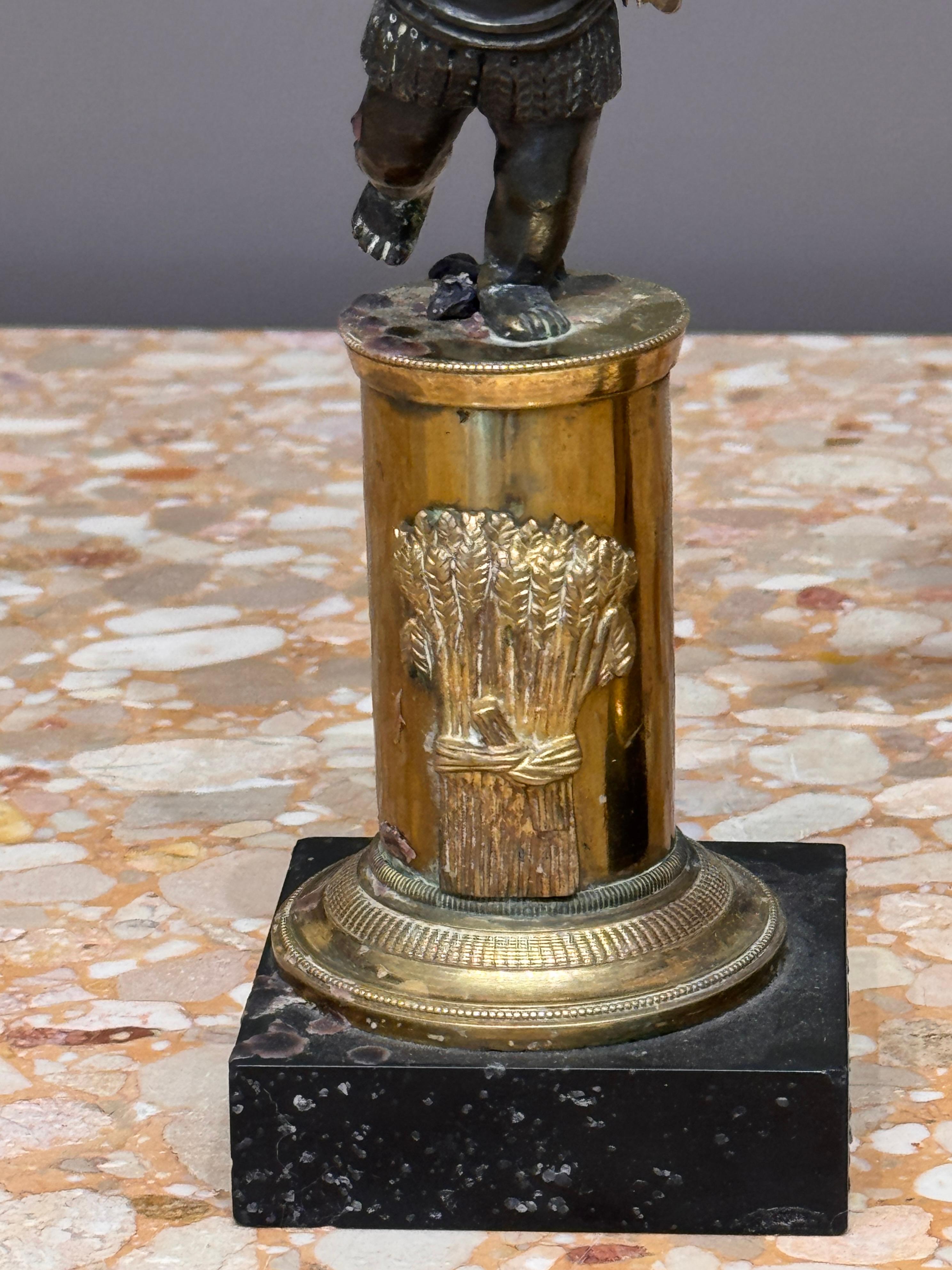 Early 19th Century French Empire Figural Bronze Candlesticks For Sale 1