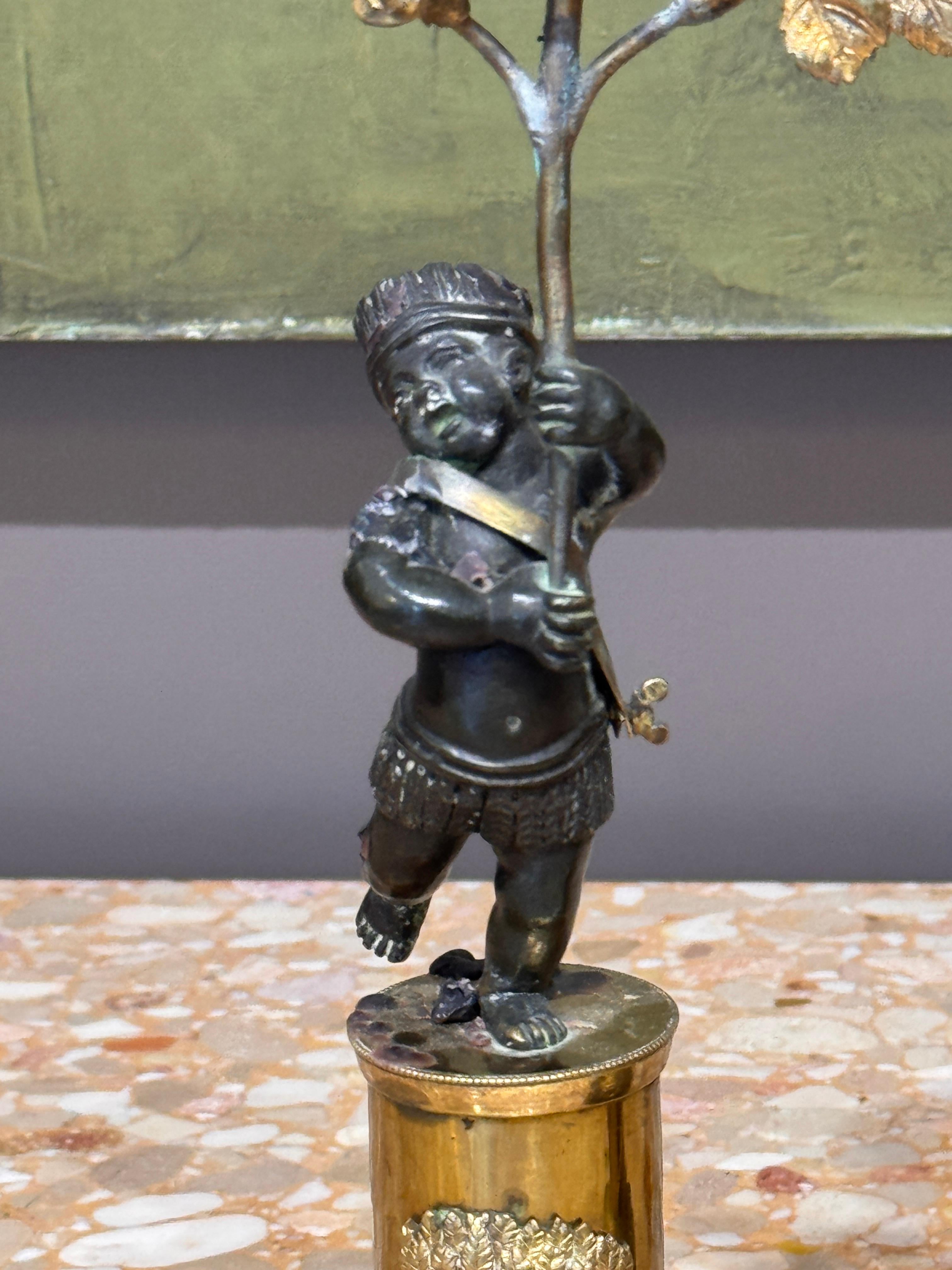 Early 19th Century French Empire Figural Bronze Candlesticks For Sale 2