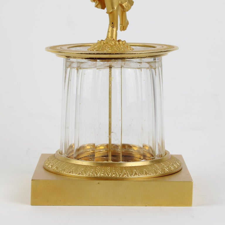 Early 19th Century French Empire Gilt Bronze and Glass Figural Tazza or ...
