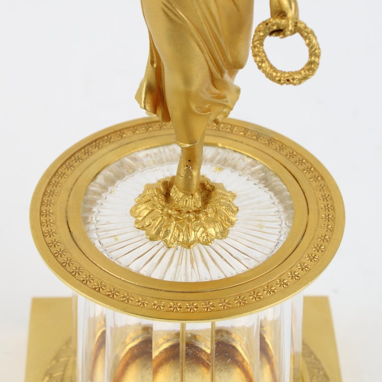 Early 19th Century French Empire Gilt Bronze and Glass Figural Tazza or ...