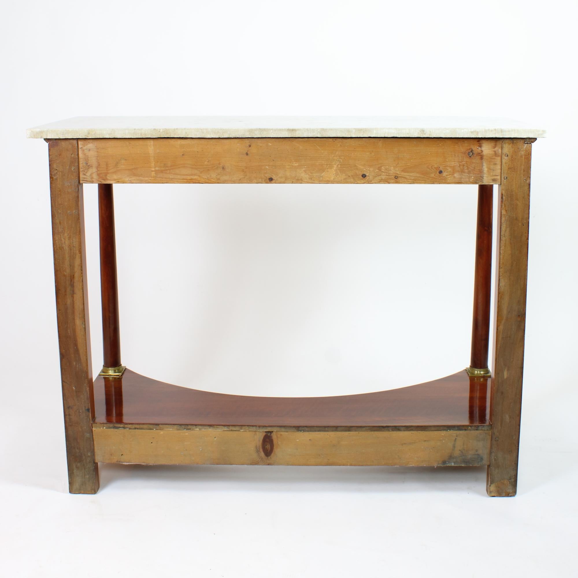 Early 19th Century French Empire Large Neoclassical Walnut Console Table For Sale 6