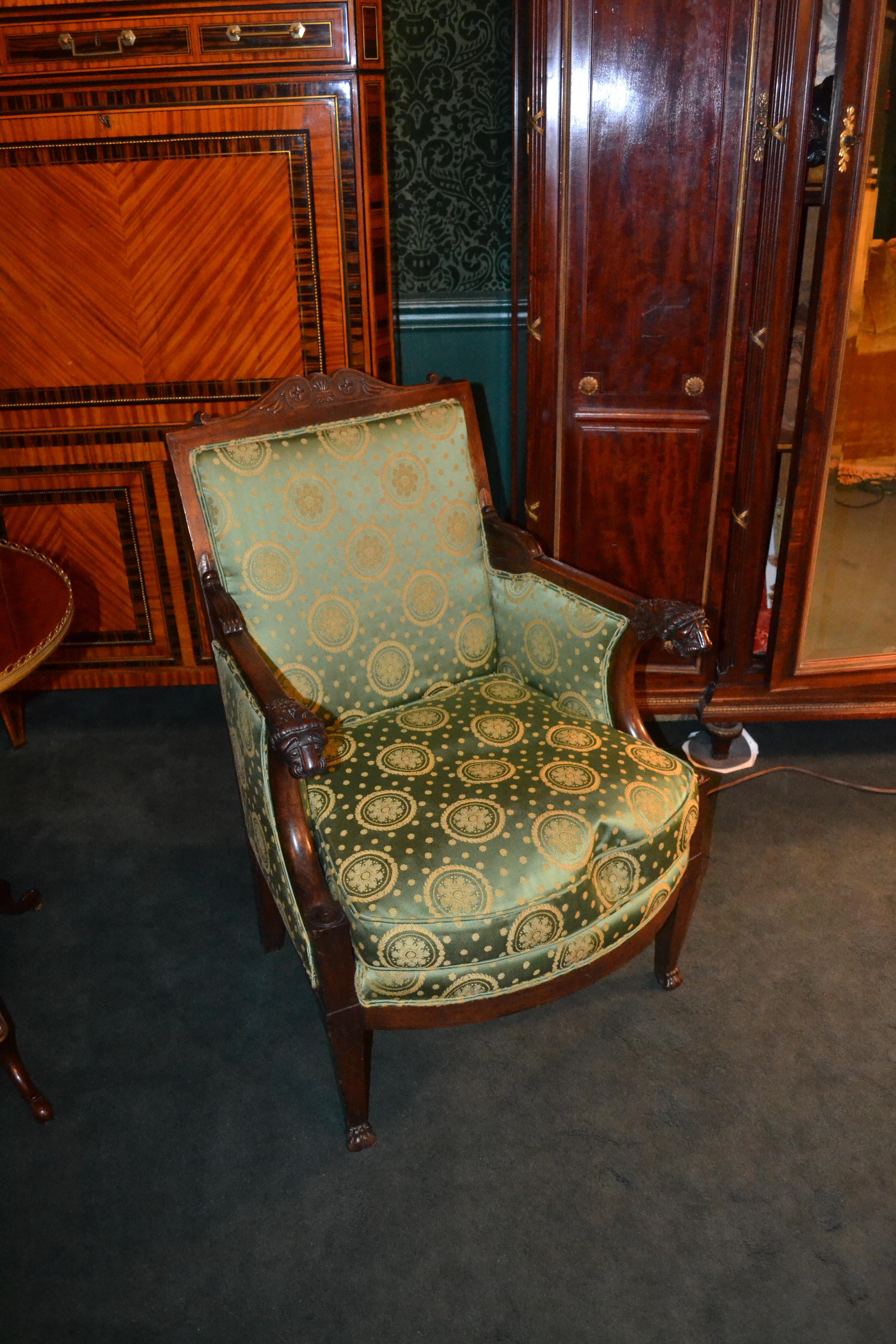 Early 19th Century French Empire Mahogany Armchair For Sale 8