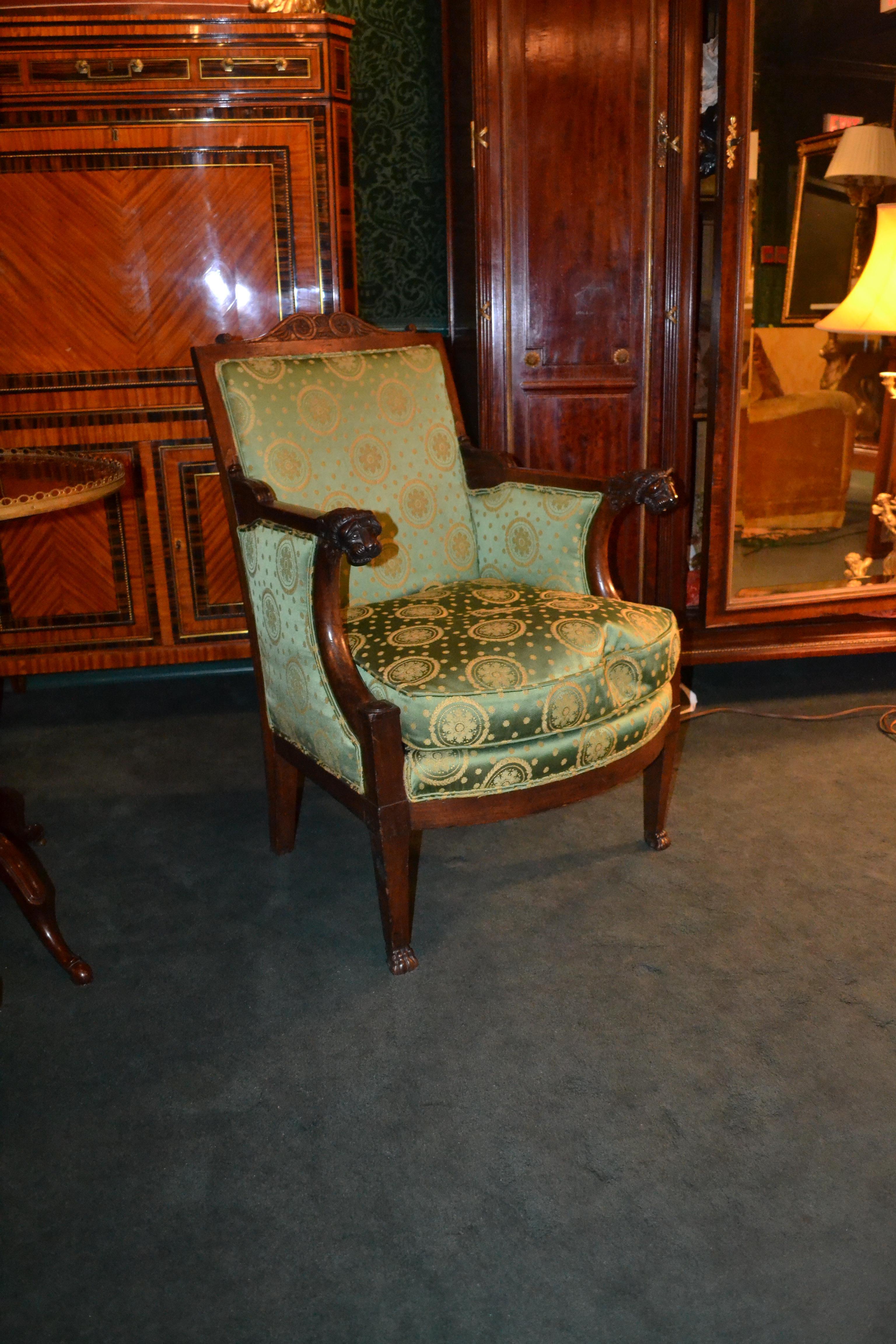 Early 19th Century French Empire Mahogany Armchair For Sale 5
