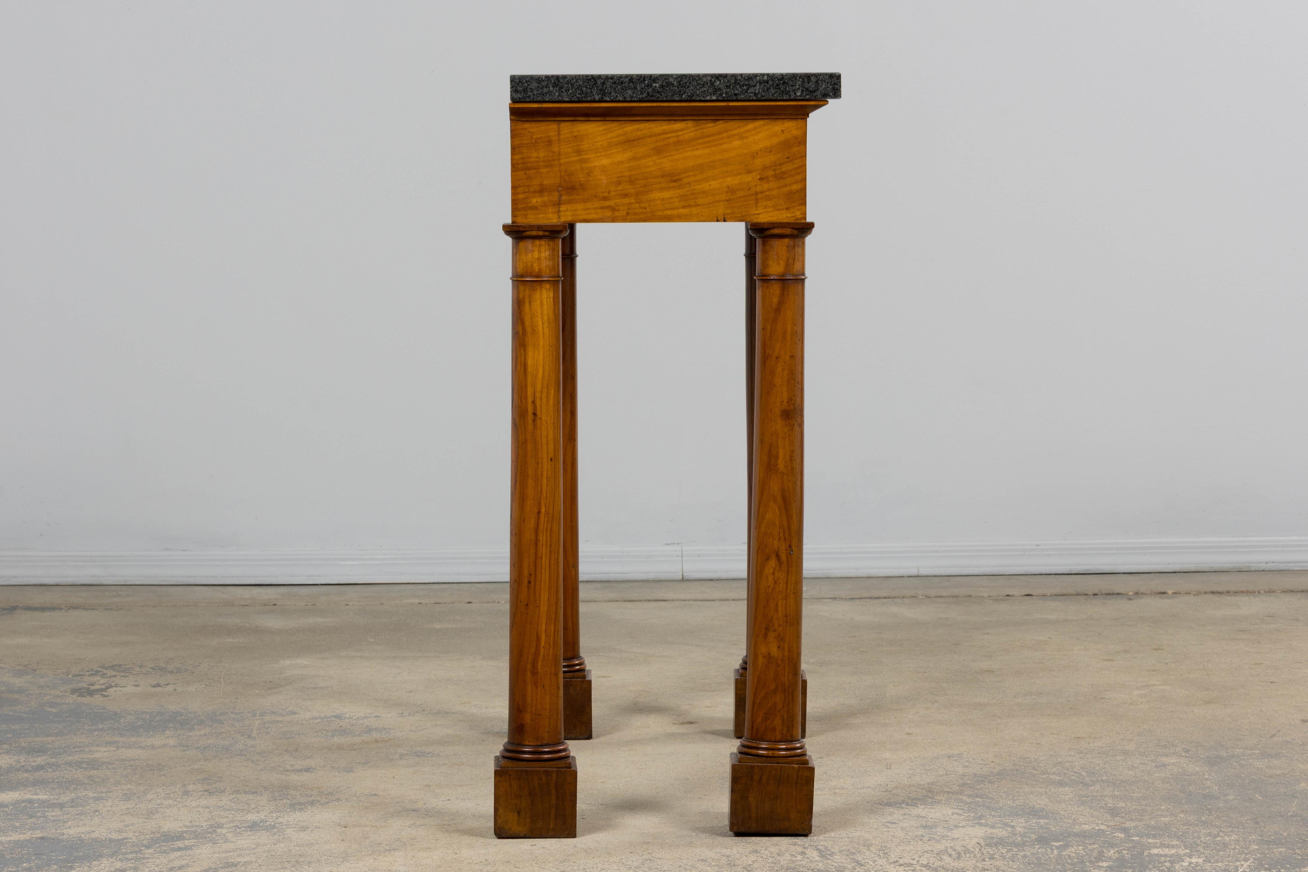 Early 19th Century French Empire Mahogany Console W/ Dark Gray Granite Top For Sale 6