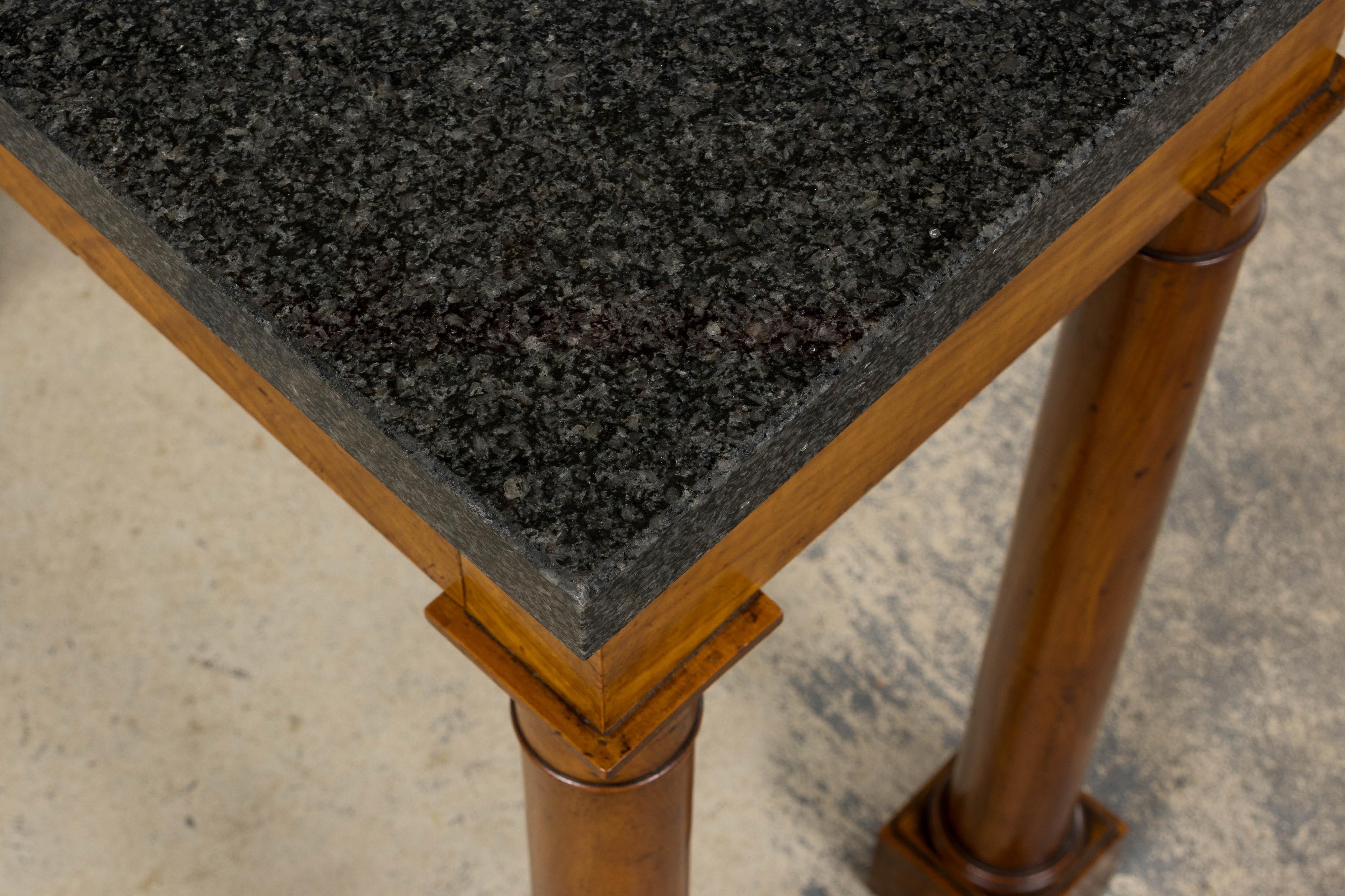 Early 19th Century French Empire Mahogany Console W/ Dark Gray Granite Top For Sale 7