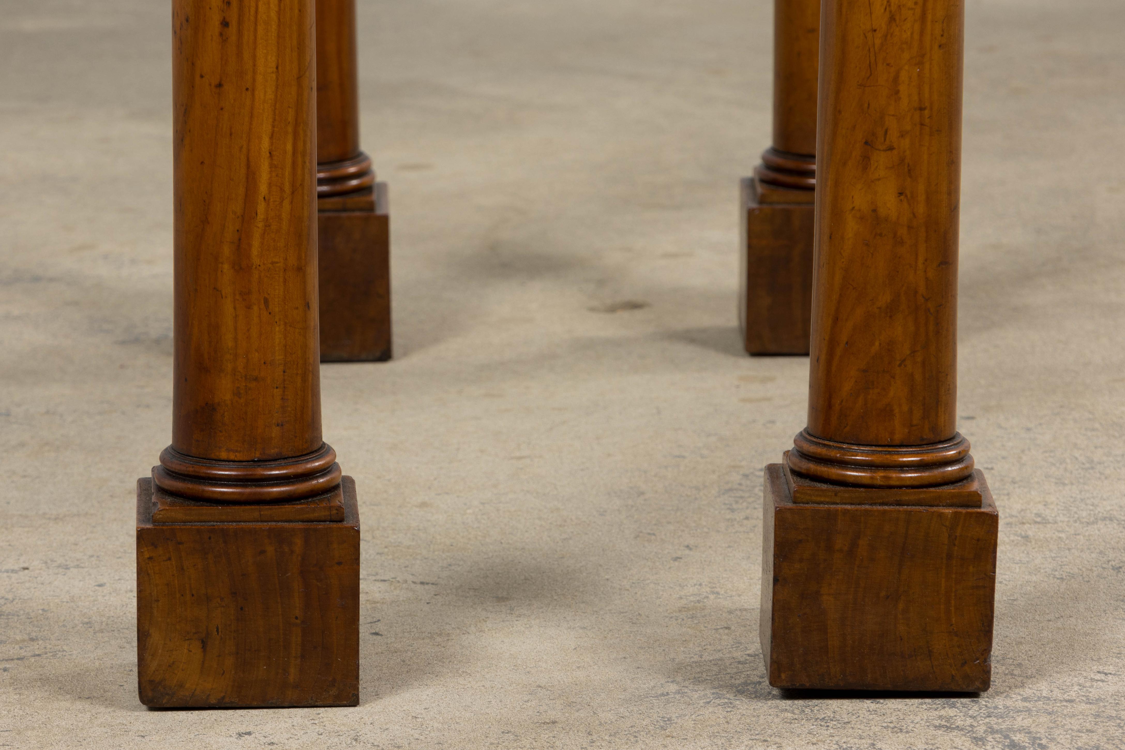 Early 19th Century French Empire Mahogany Console W/ Dark Gray Granite Top For Sale 8