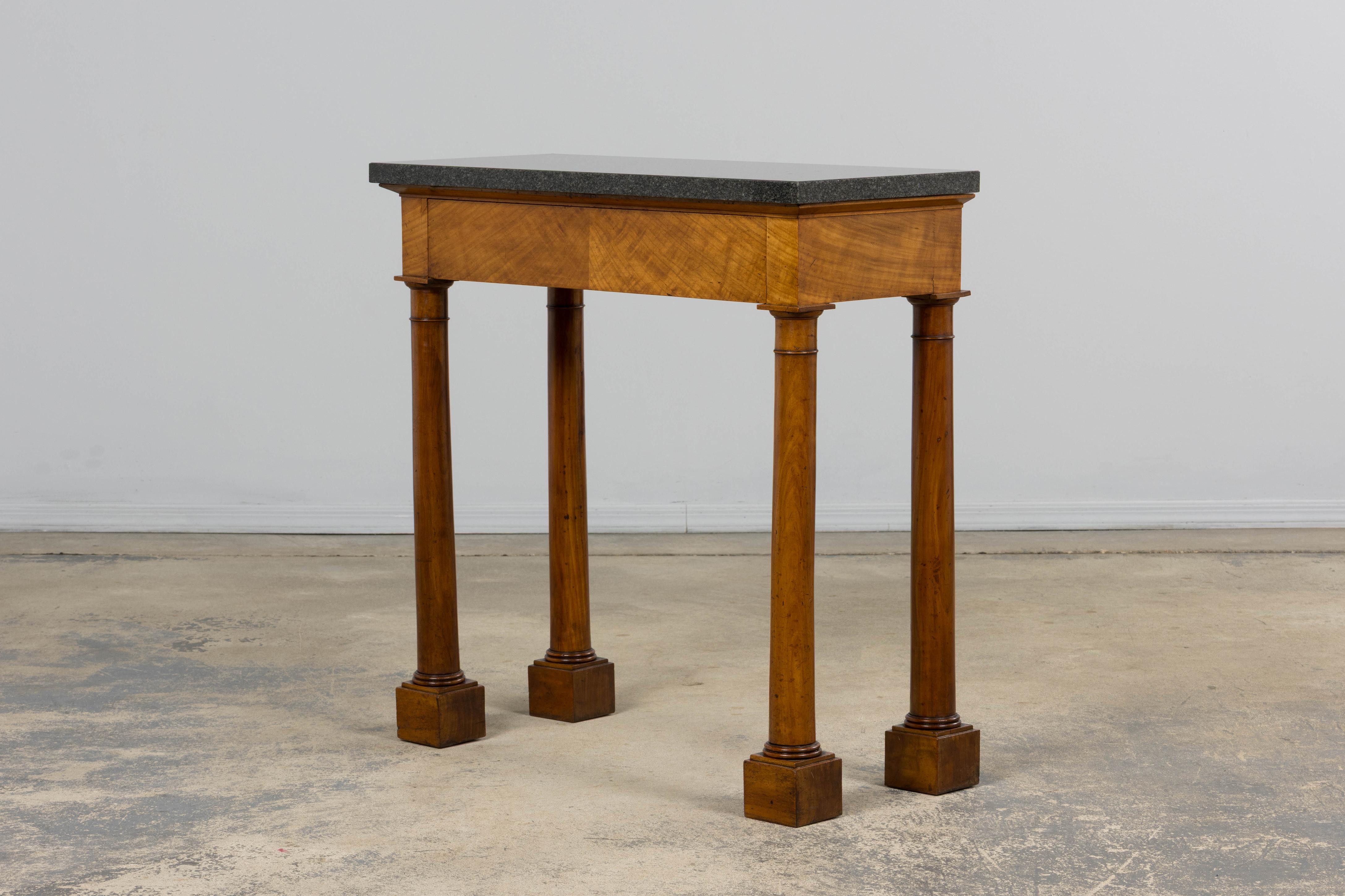 Early 19th Century French Empire Mahogany Console W/ Dark Gray Granite Top For Sale 9