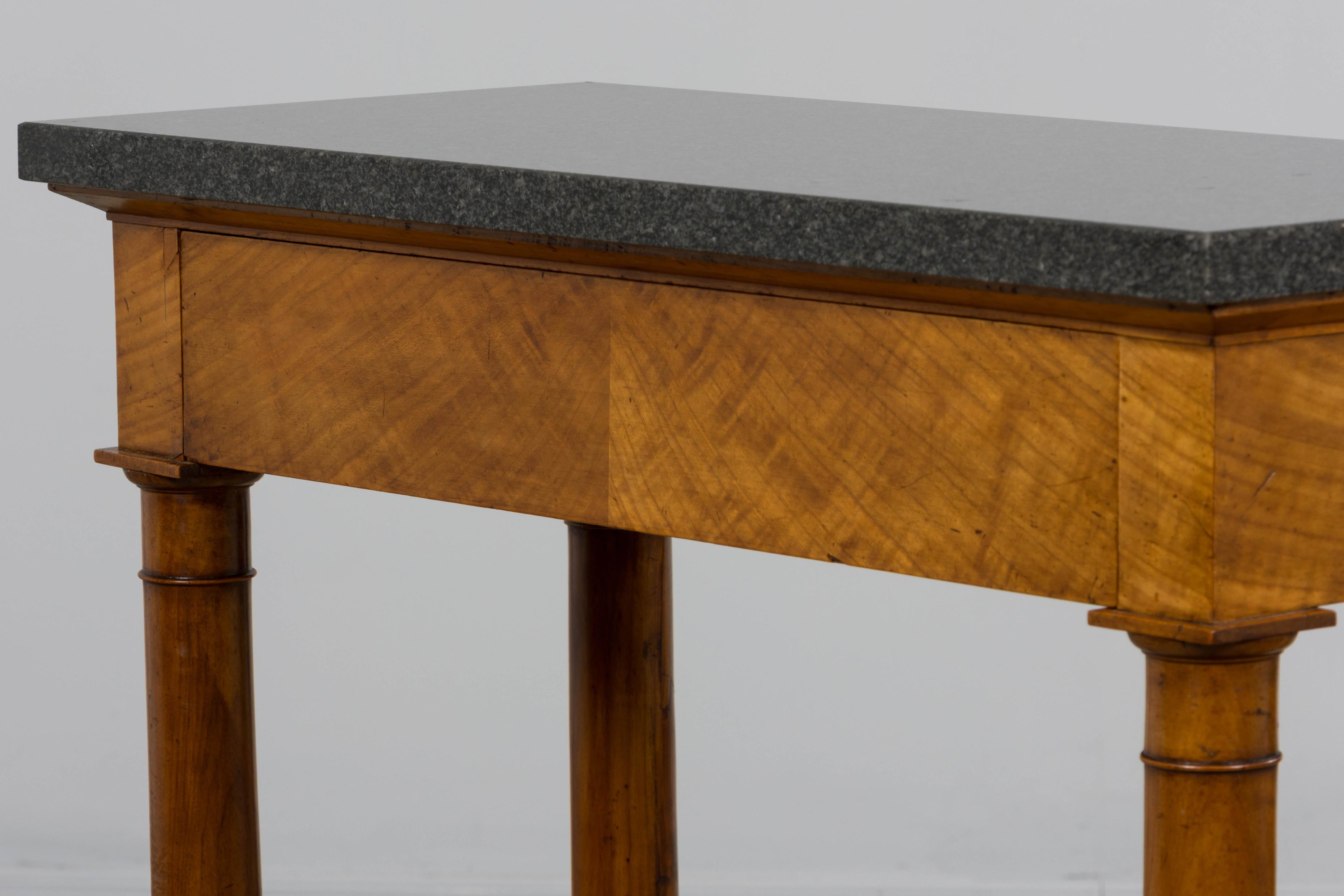 Early 19th Century French Empire Mahogany Console W/ Dark Gray Granite Top For Sale 10