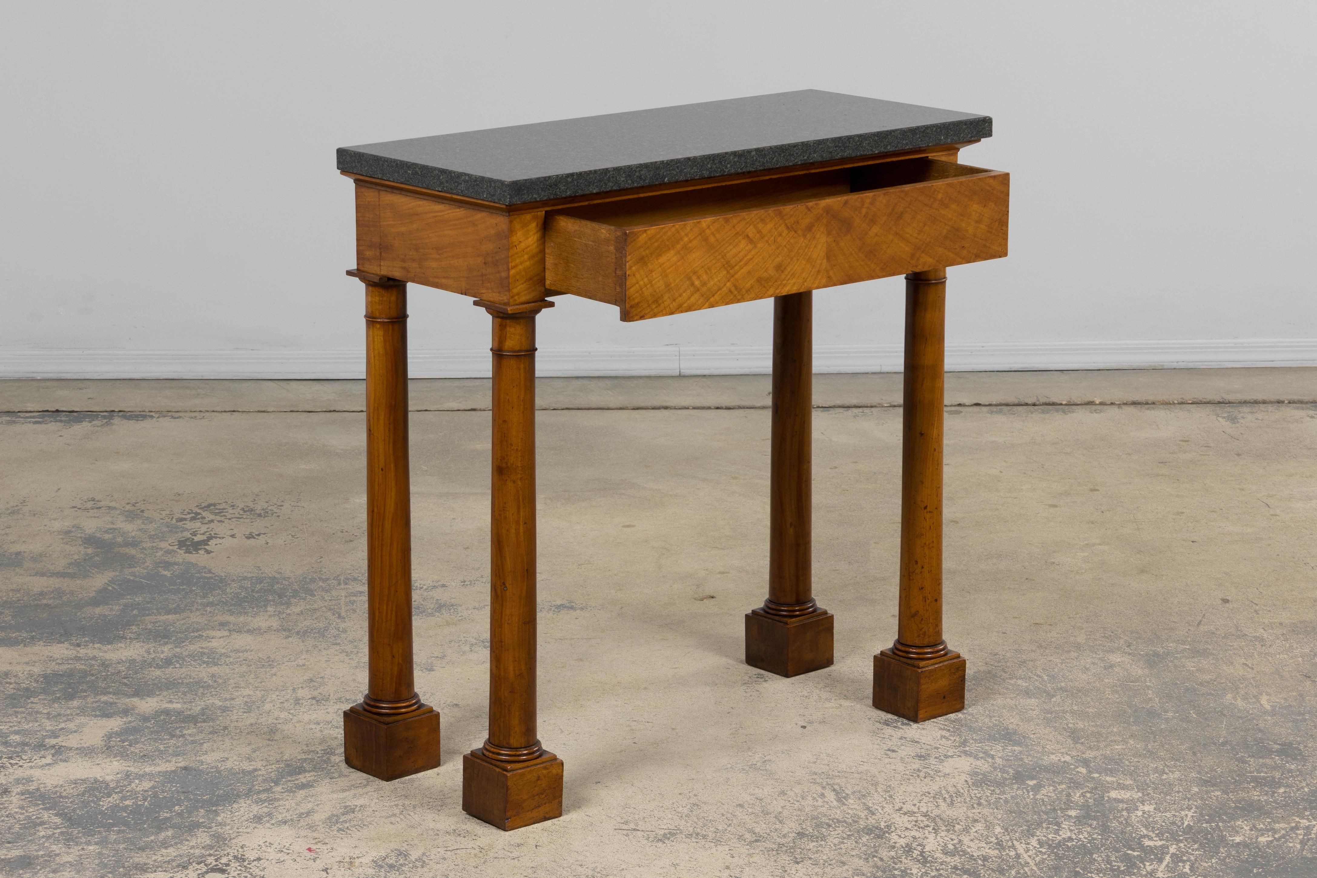 Early 19th Century French Empire Mahogany Console W/ Dark Gray Granite Top For Sale 2