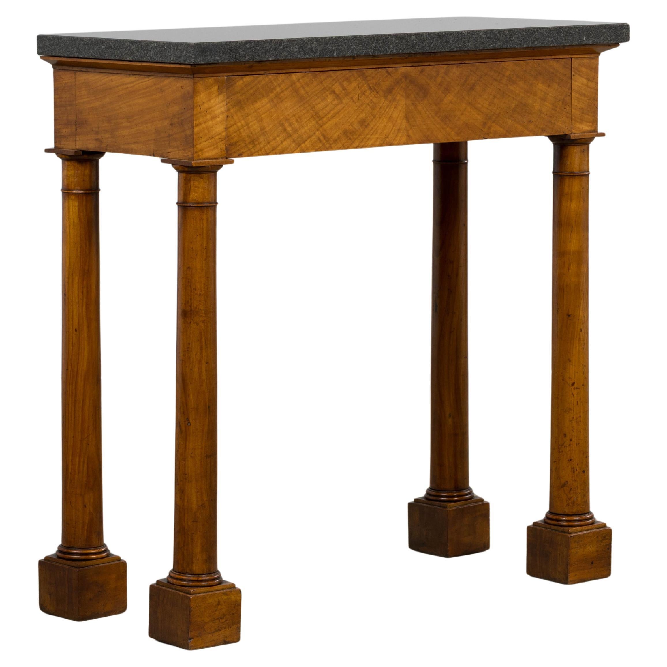 Early 19th Century French Empire Mahogany Console W/ Dark Gray Granite Top For Sale