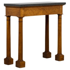 Early 19th Century French Empire Mahogany Console W/ Dark Gray Granite Top