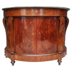 Early 19th Century French Empire Mahogany Demilune Cabinet