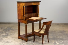 Early 19th Century French Empire Mahogany Secretary W/ Mirror