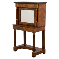 Early 19th Century French Empire Mahogany Secretary W/ Mirror