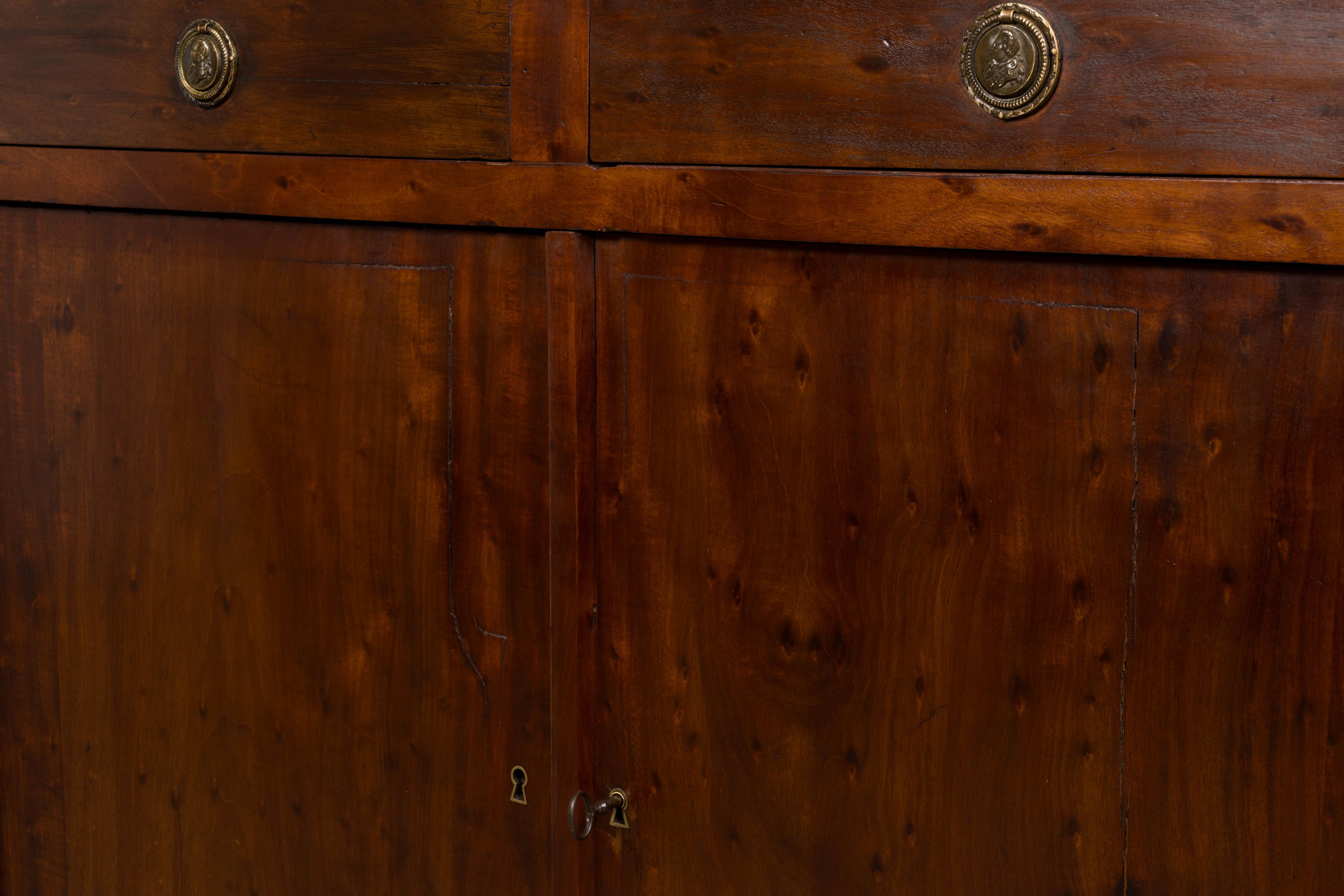 Credenza in mogano Impero francese dei primi del XIX secolo con marmo di Carrara in vendita 7