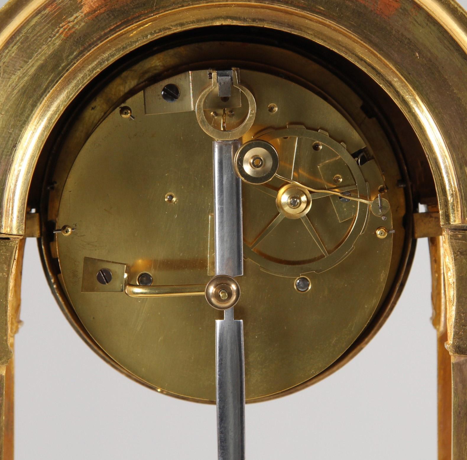 Early 19th Century French Empire Mantel Clock, Portal Pendule, Paris circa 1820 For Sale 7