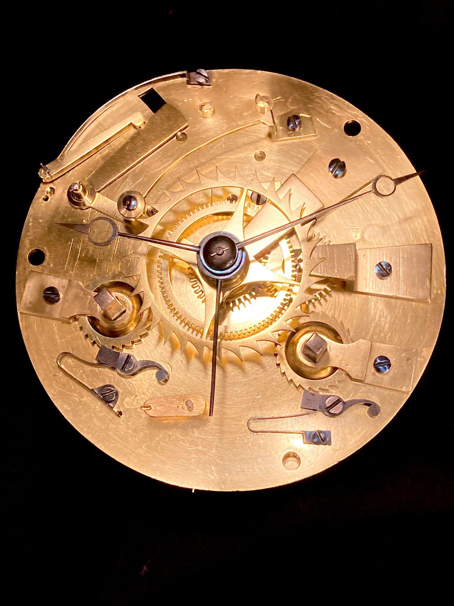 Early 19th Century French Empire Mantel Clock, Portal Pendule, Paris circa 1820 For Sale 14