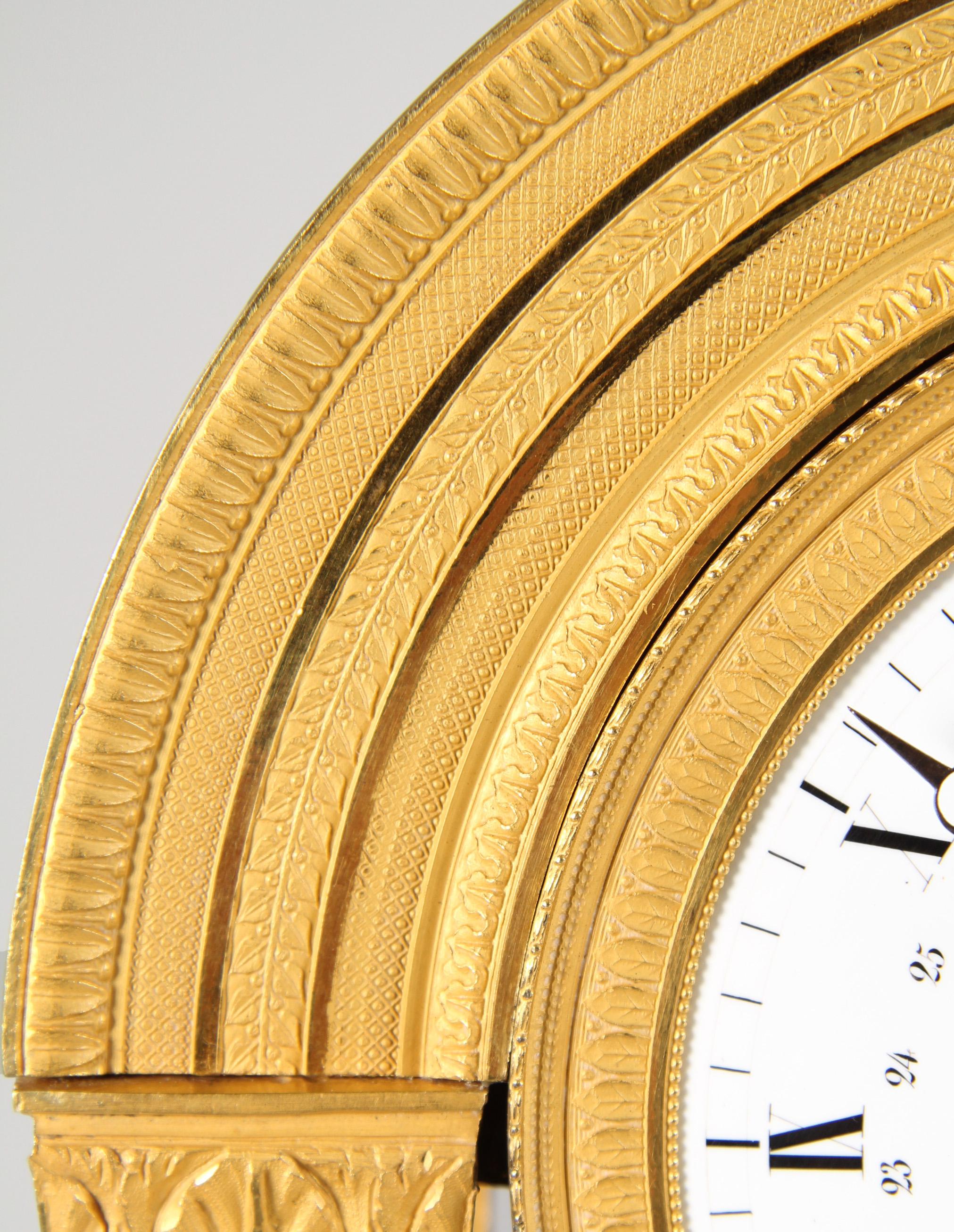 Early 19th Century French Empire Mantel Clock, Portal Pendule, Paris circa 1820 For Sale 2