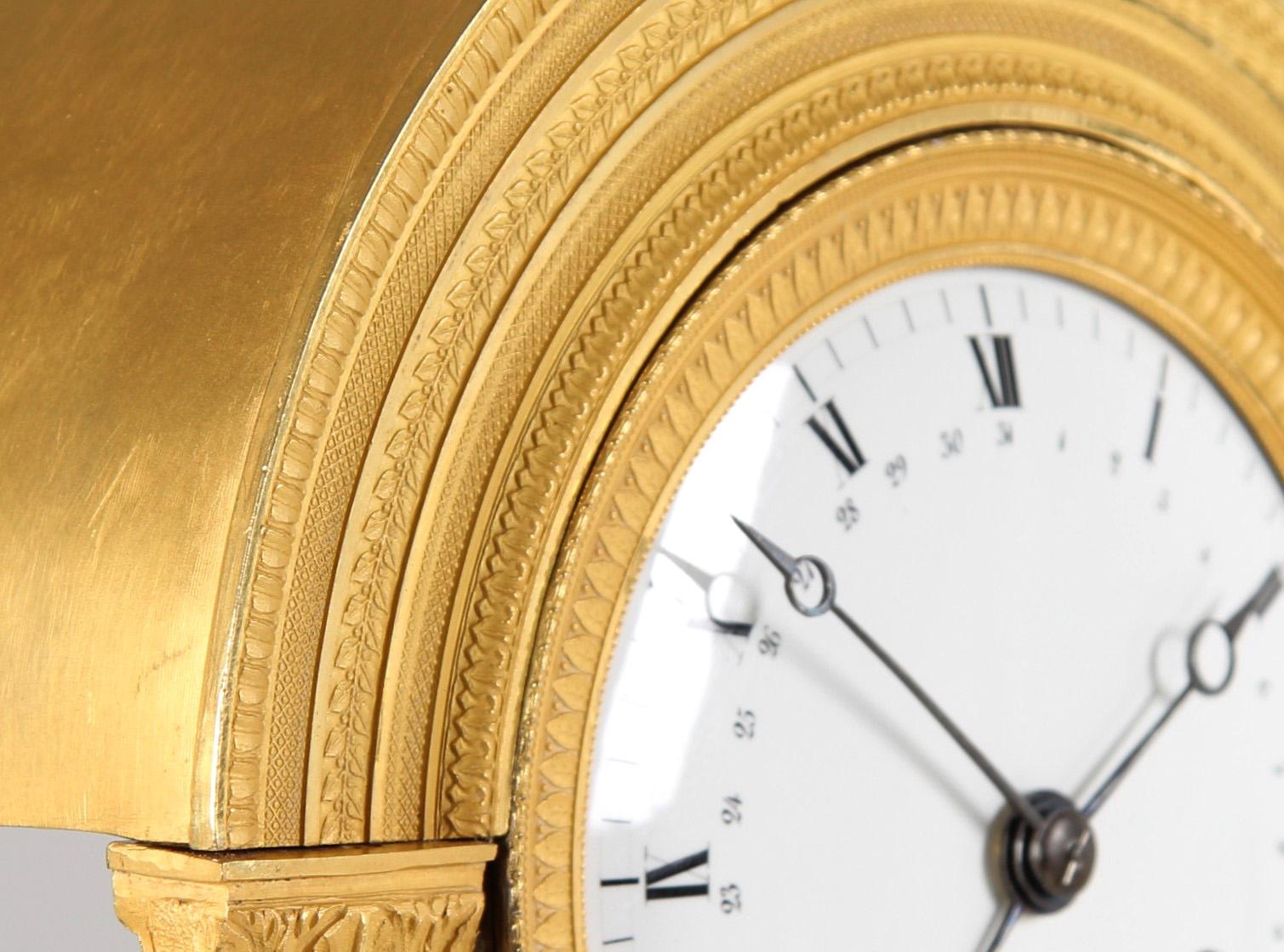 Early 19th Century French Empire Mantel Clock, Portal Pendule, Paris circa 1820 For Sale 3