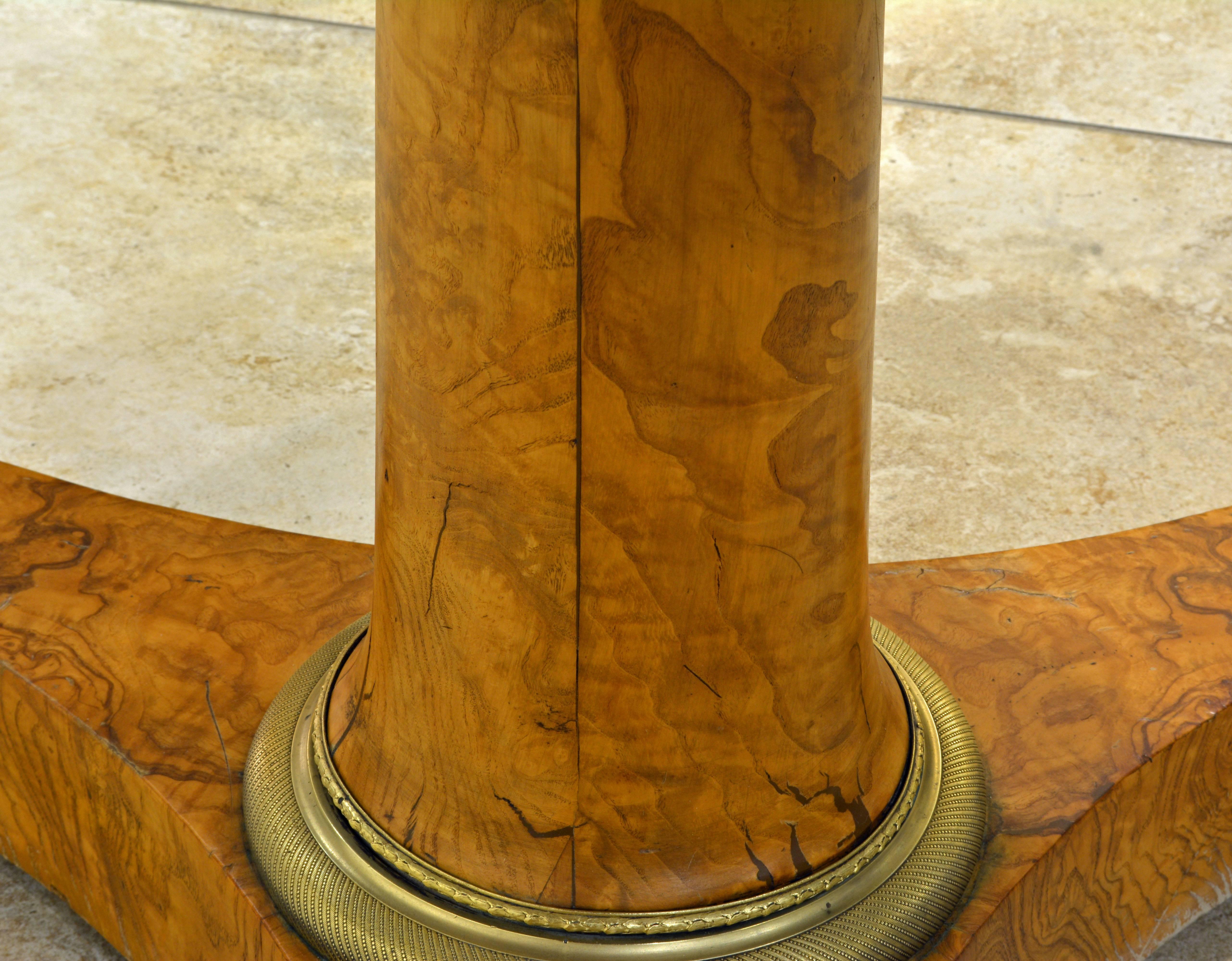 Early 19th Century French Empire Marble Top and Burl Wood Round Centre Table 1