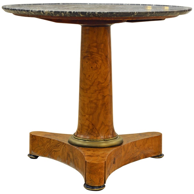 Early 19th Century French Empire Marble Top and Burl Wood ...