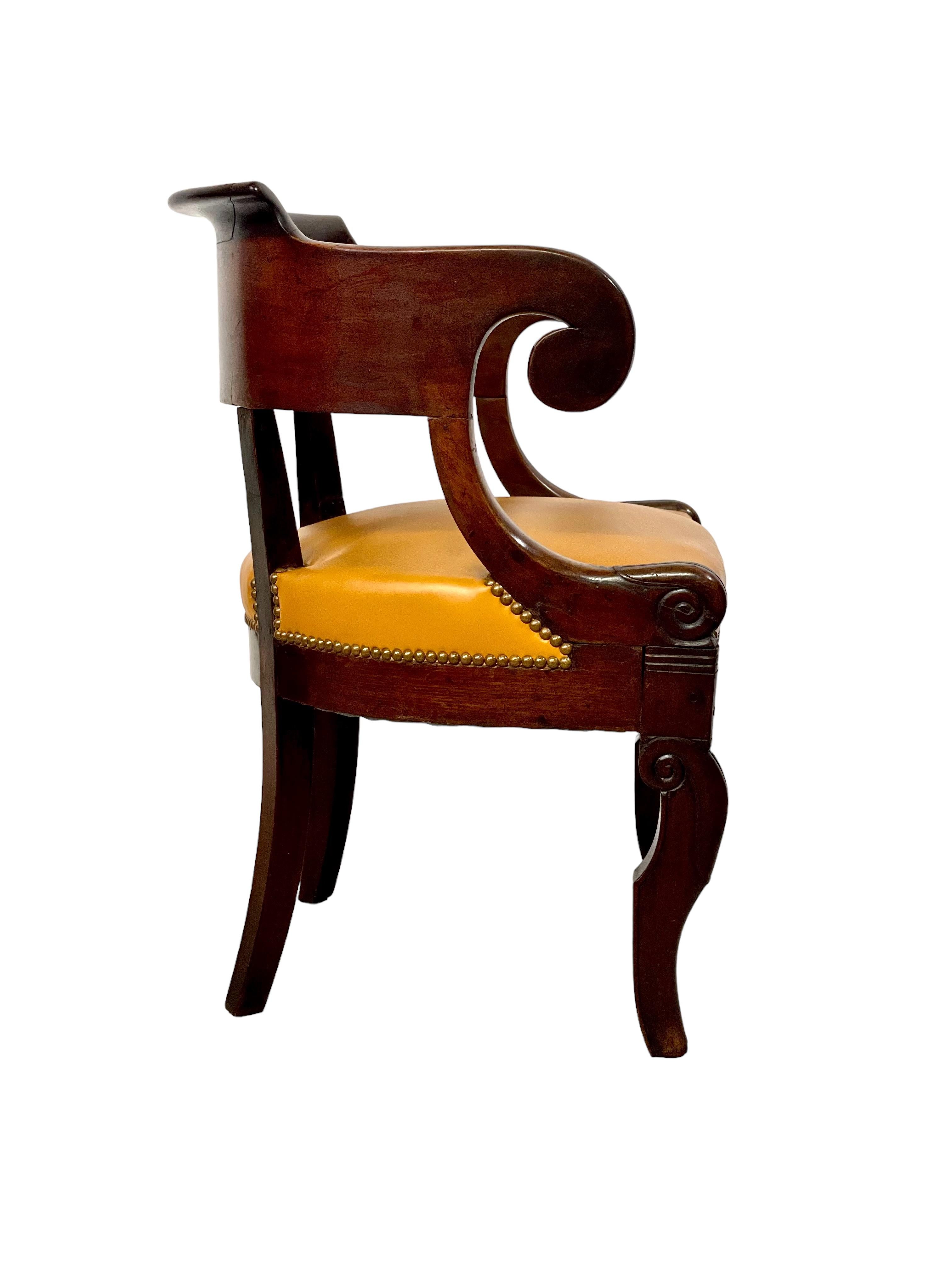 Early 19th Century French Empire Office Chair 2