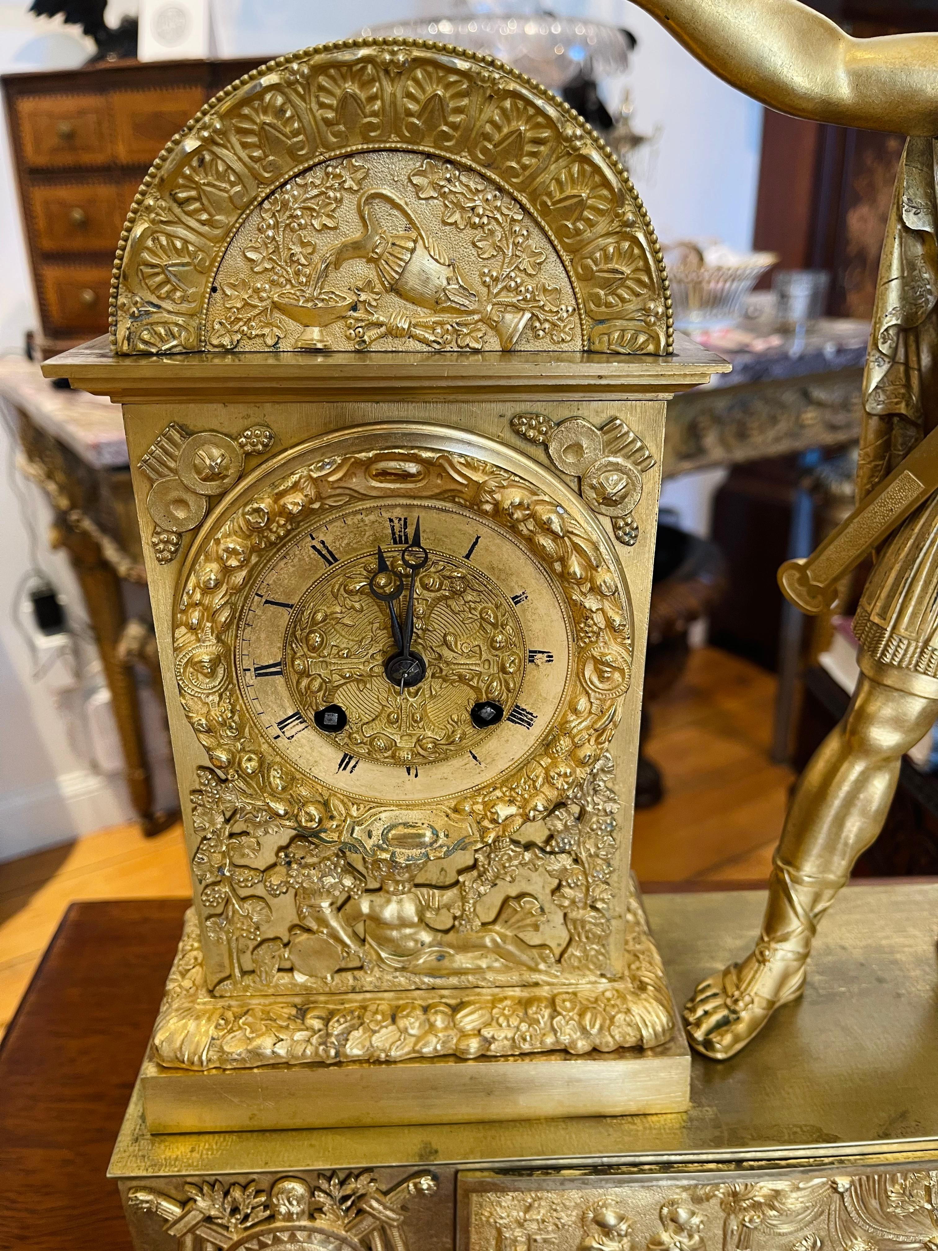 Early 19th Century French Empire Ormolu Clock 2