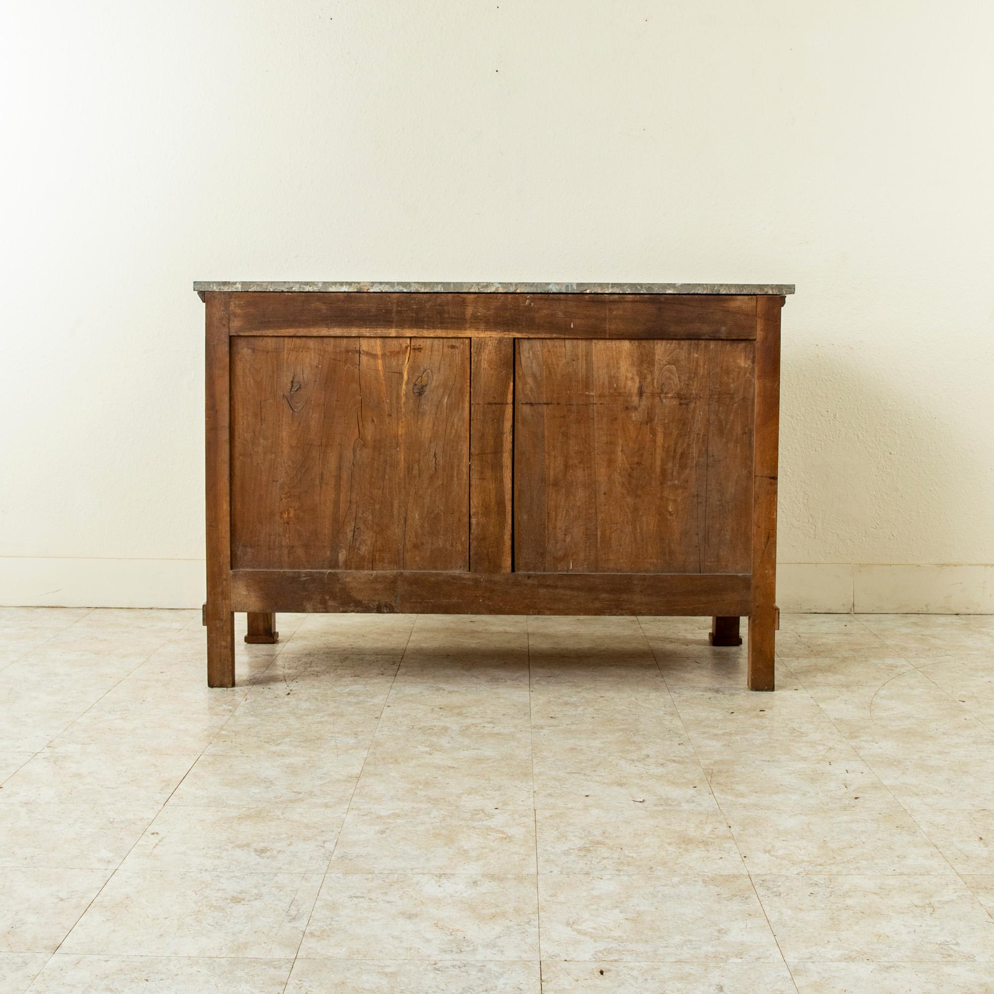 Early 19th Century French Empire Period Burl Walnut Commode or Chest, Marble Top 1