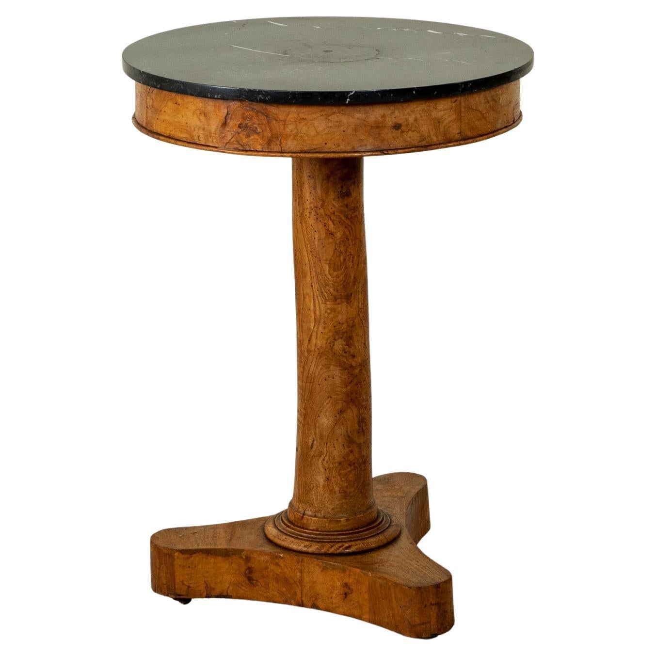 Early 19th Century French Empire Period Burl Walnut Gueridon or Pedestal Table