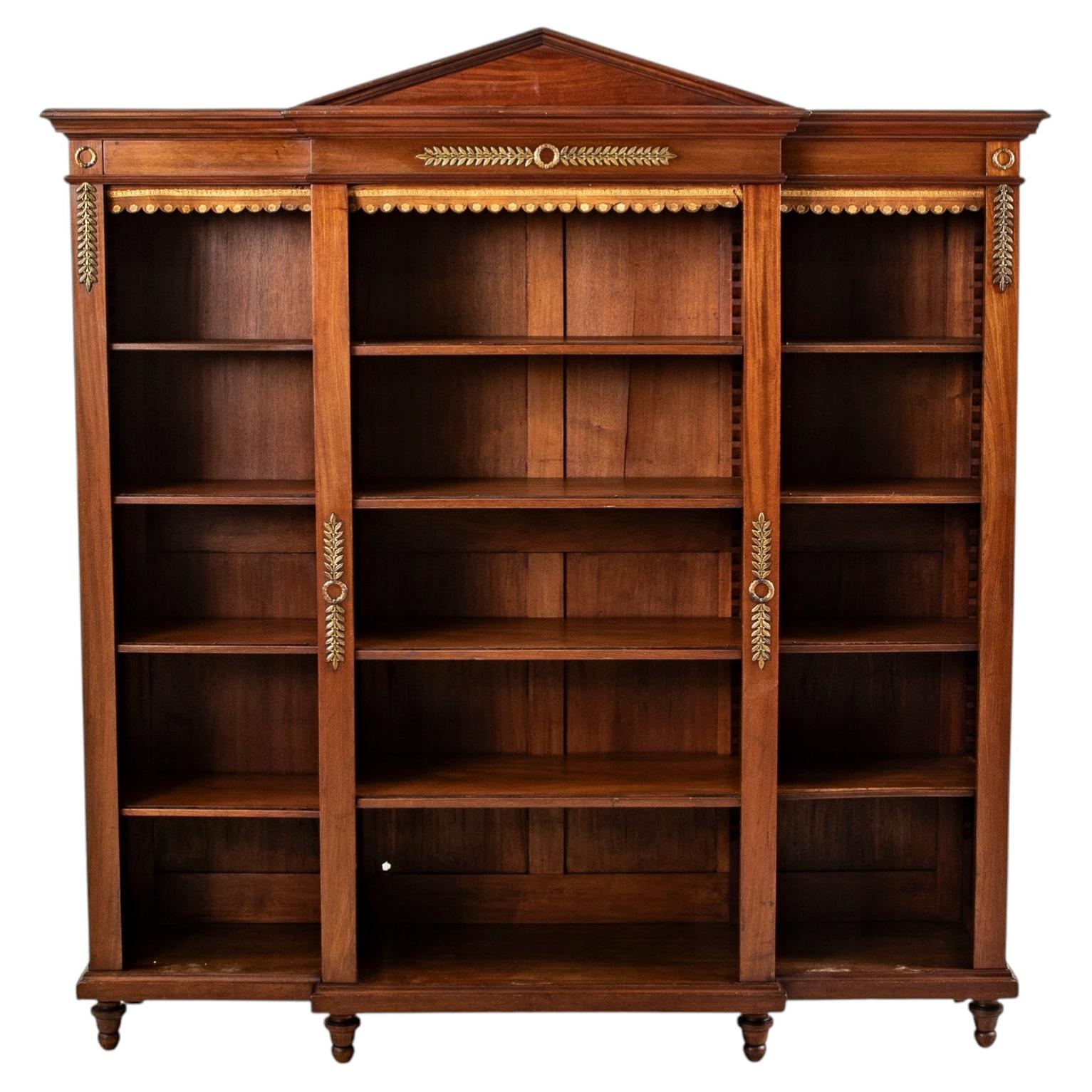 Early 19th Century French Empire Period Mahogany Bookcase, Adjustable Shelving
