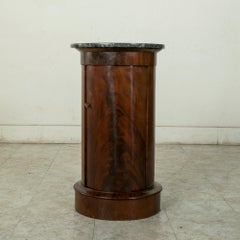 Early 19th Century French Empire Period Mahogany Somno or Drum Table with Marble