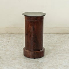 Early 19th Century French Empire Period Mahogany Somno or Drum Table with Marble