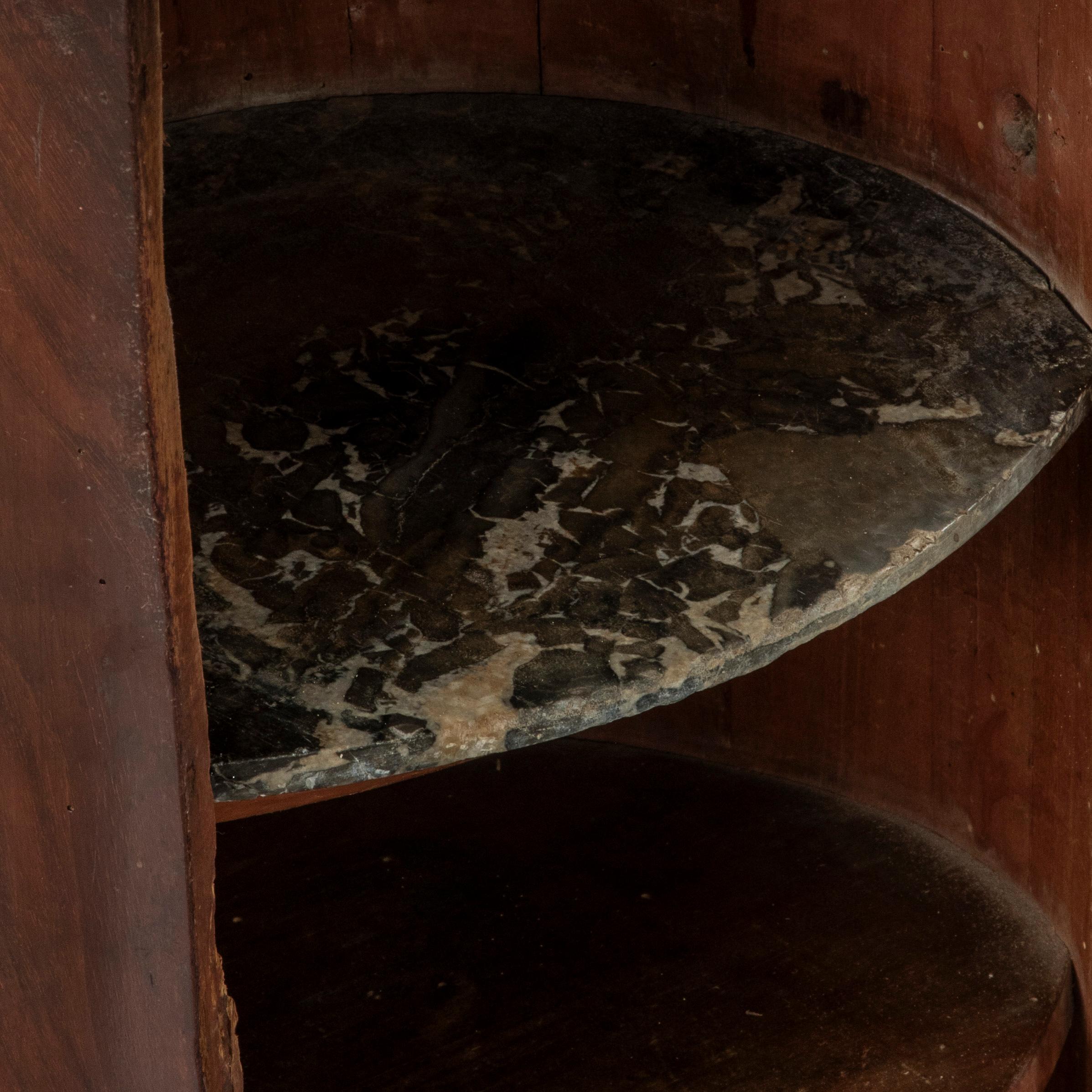 Early 19th Century French Empire Period Mahogany Somno or Drum Table with Marble For Sale 4
