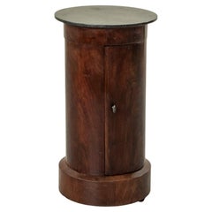 Early 19th Century French Empire Period Mahogany Somno or Drum Table with Marble
