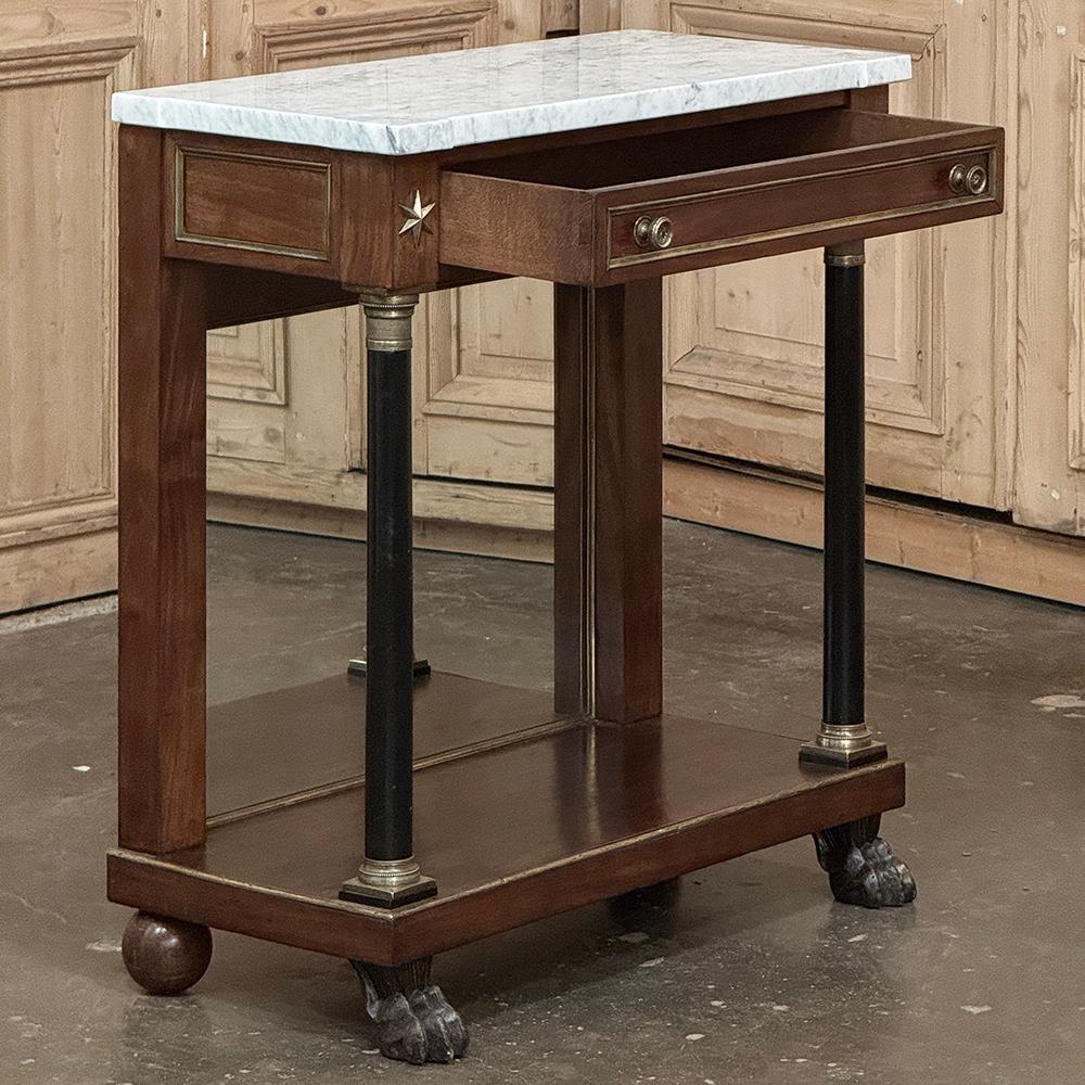 Début du 19e siècle, époque Empire français, console à plateau de marbre ~ table d'appoint en vente 9