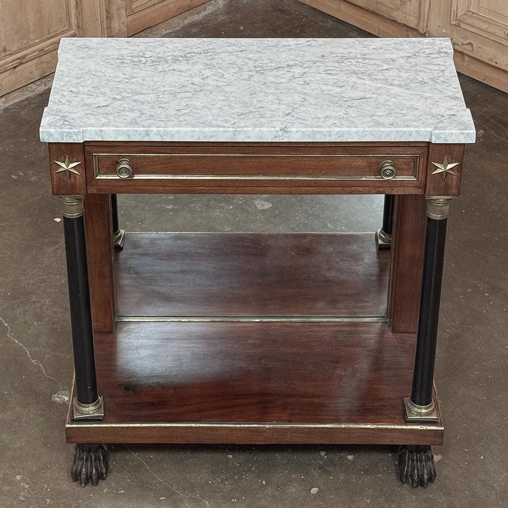 Début du 19e siècle, époque Empire français, console à plateau de marbre ~ table d'appoint en vente 10