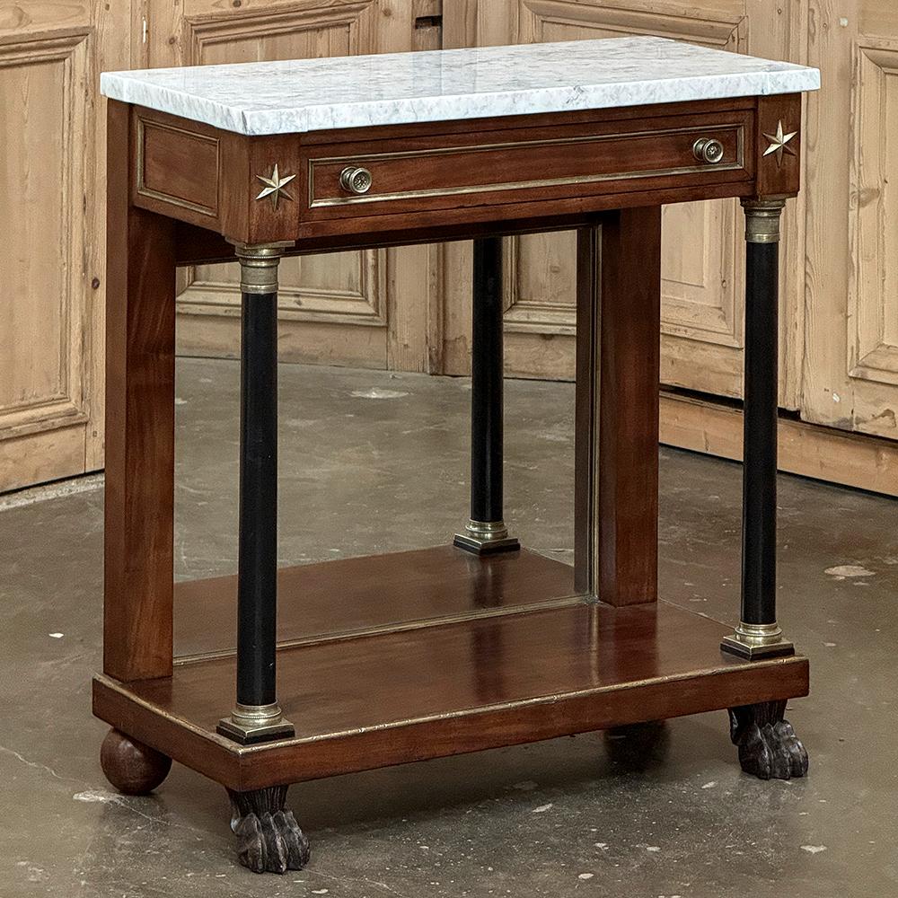 Français Début du 19e siècle, époque Empire français, console à plateau de marbre ~ table d'appoint en vente