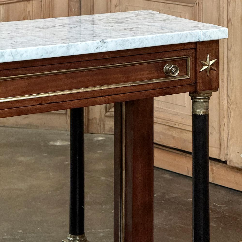 Début du XIXe siècle Début du 19e siècle, époque Empire français, console à plateau de marbre ~ table d'appoint en vente