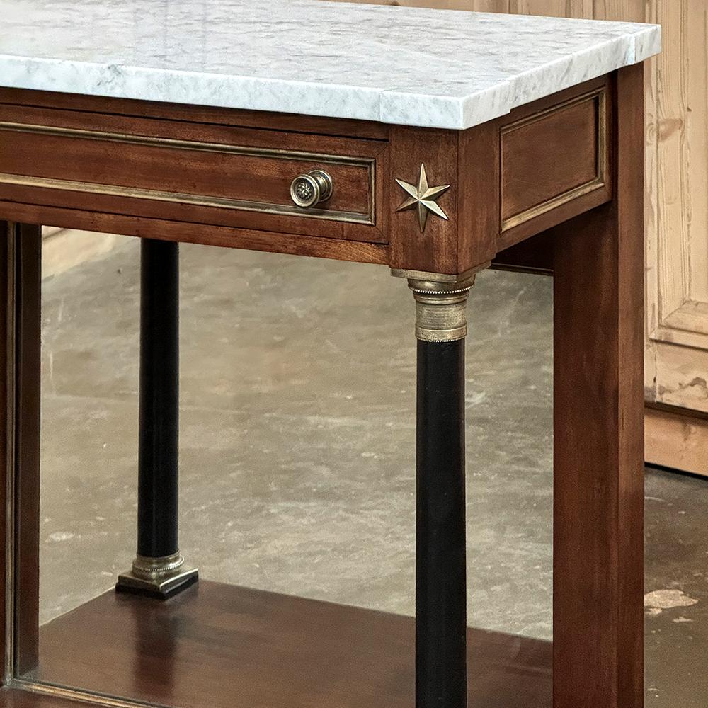 Début du 19e siècle, époque Empire français, console à plateau de marbre ~ table d'appoint en vente 1