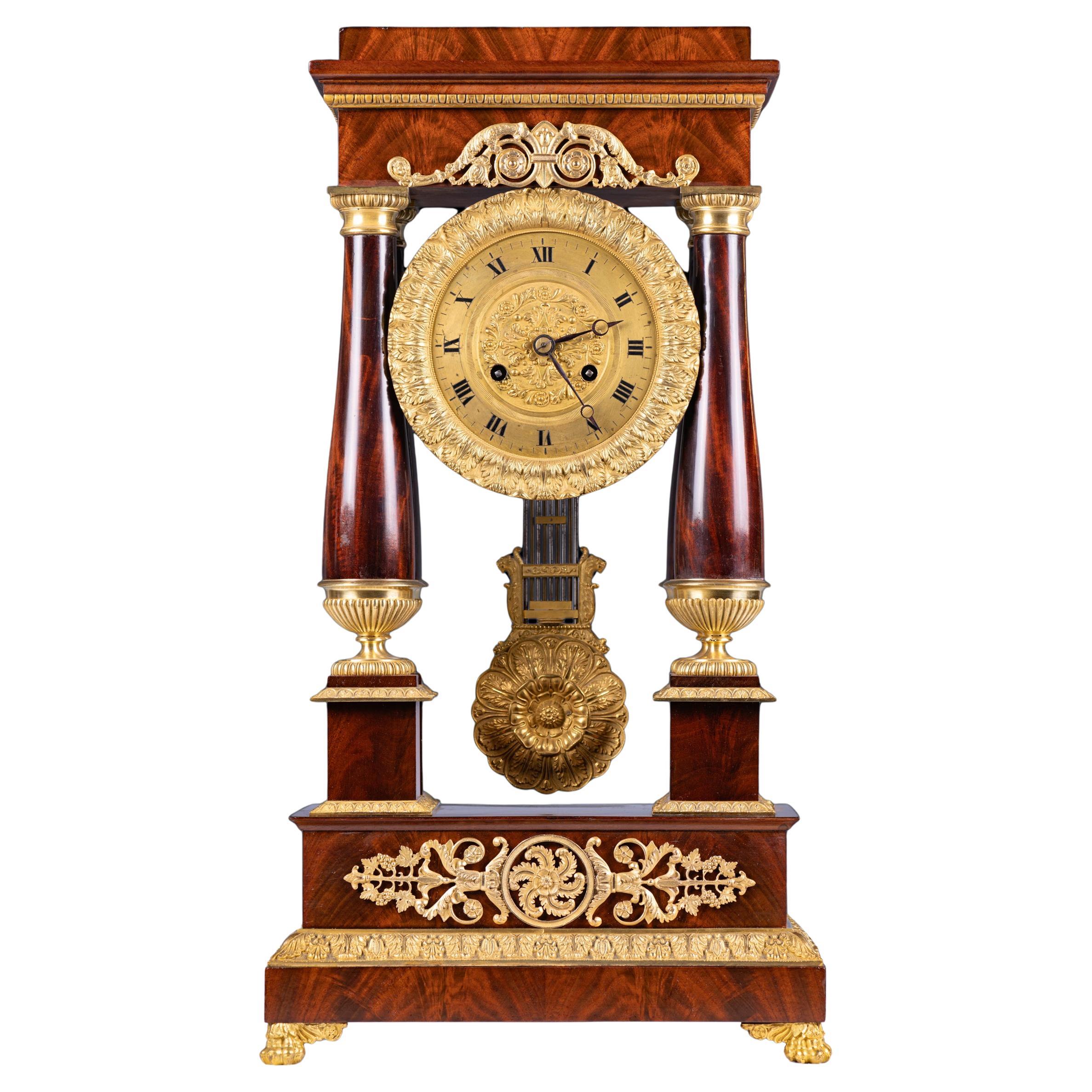 Early 19th Century French Empire Period Portico Clock