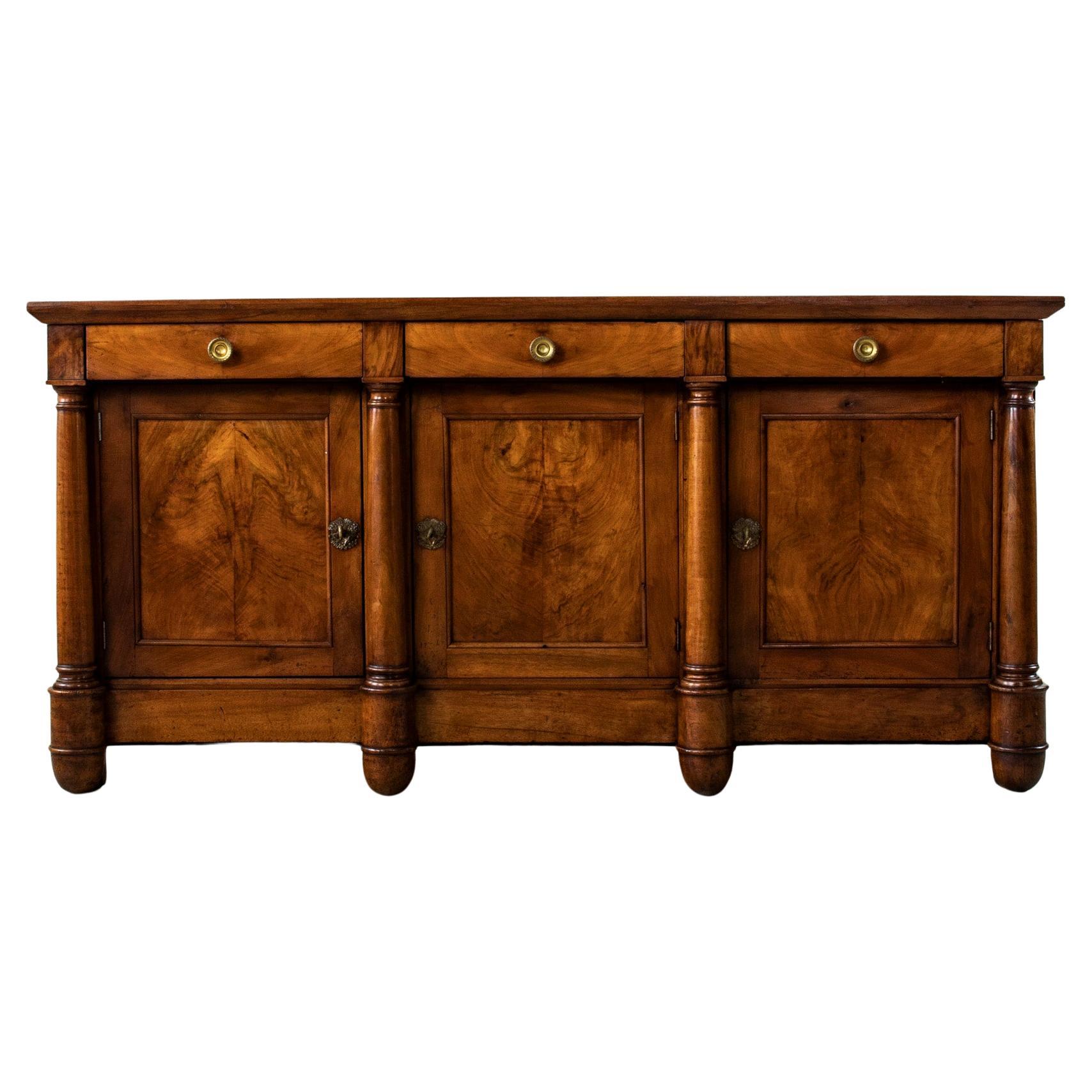 Early 19th Century French Empire Period Walnut Enfilade or Sideboard