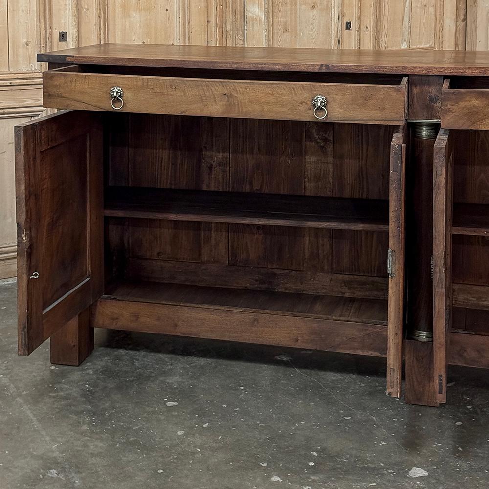 Early 19th Century French Empire Period Walnut Grand Buffet For Sale 10