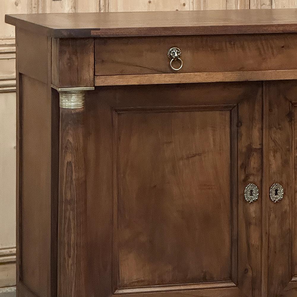 Early 19th Century French Empire Period Walnut Grand Buffet In Good Condition For Sale In Dallas, TX