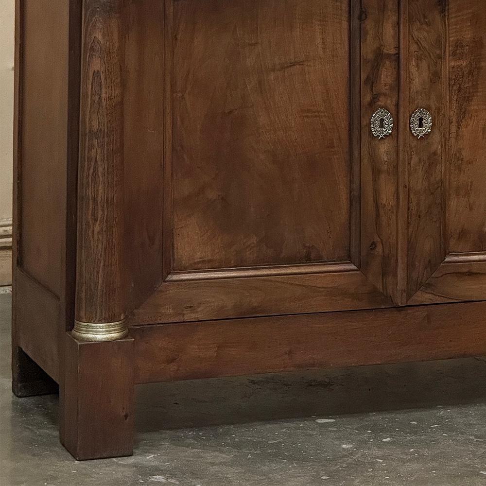 Brass Early 19th Century French Empire Period Walnut Grand Buffet For Sale