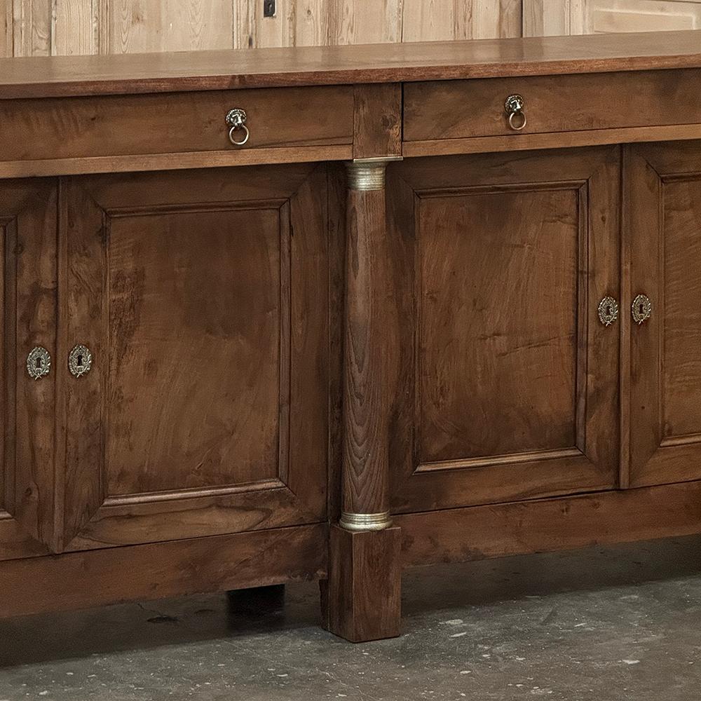 Early 19th Century French Empire Period Walnut Grand Buffet For Sale 1