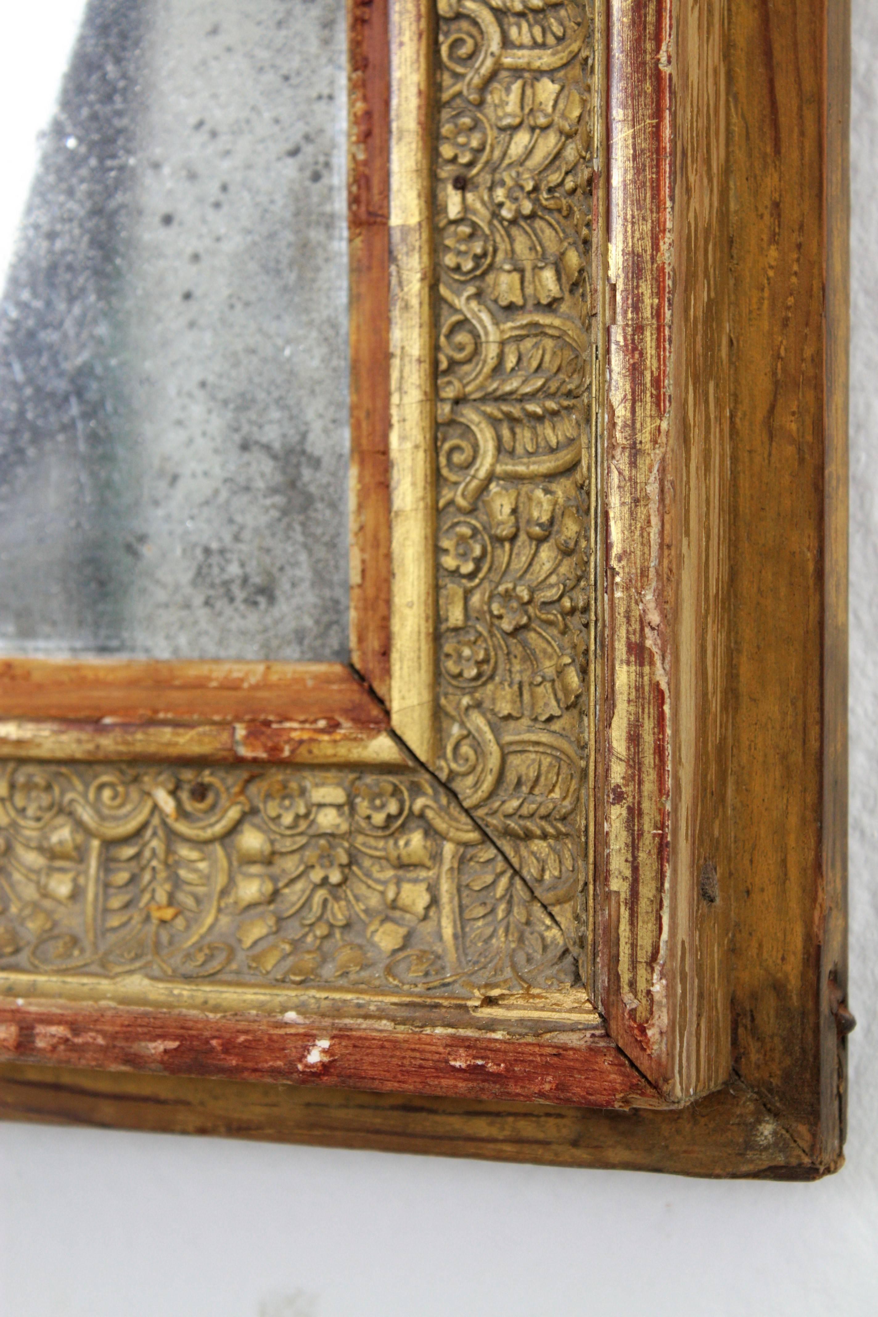 Early 19th Century French Empire Red and Gold Giltwood Rectangular Mirror 2